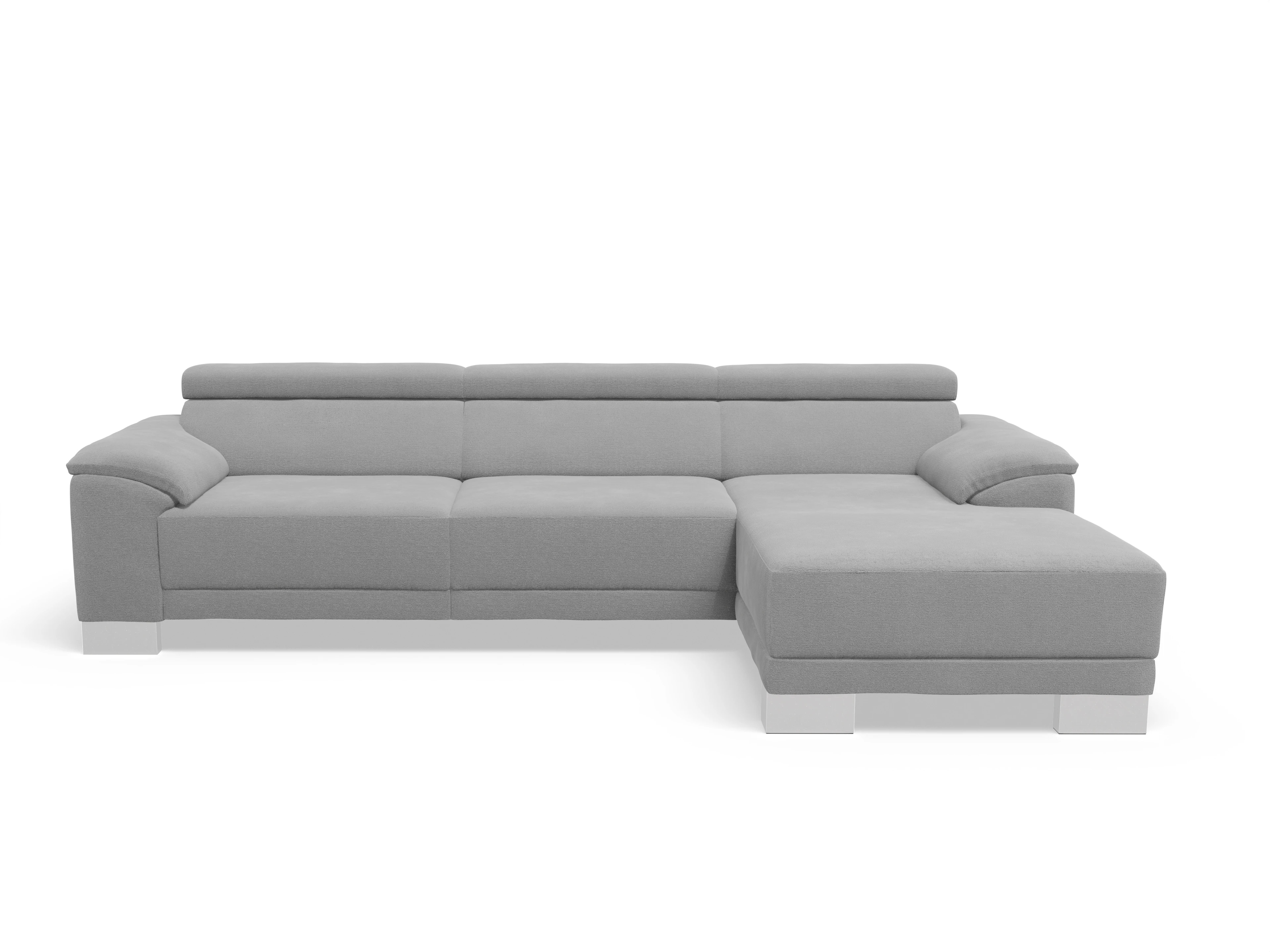 Antonio Ecksofa LO Large R Ansicht des Produktes Antonio Ecksofa rechts Abschluss offen in Stoff Grau