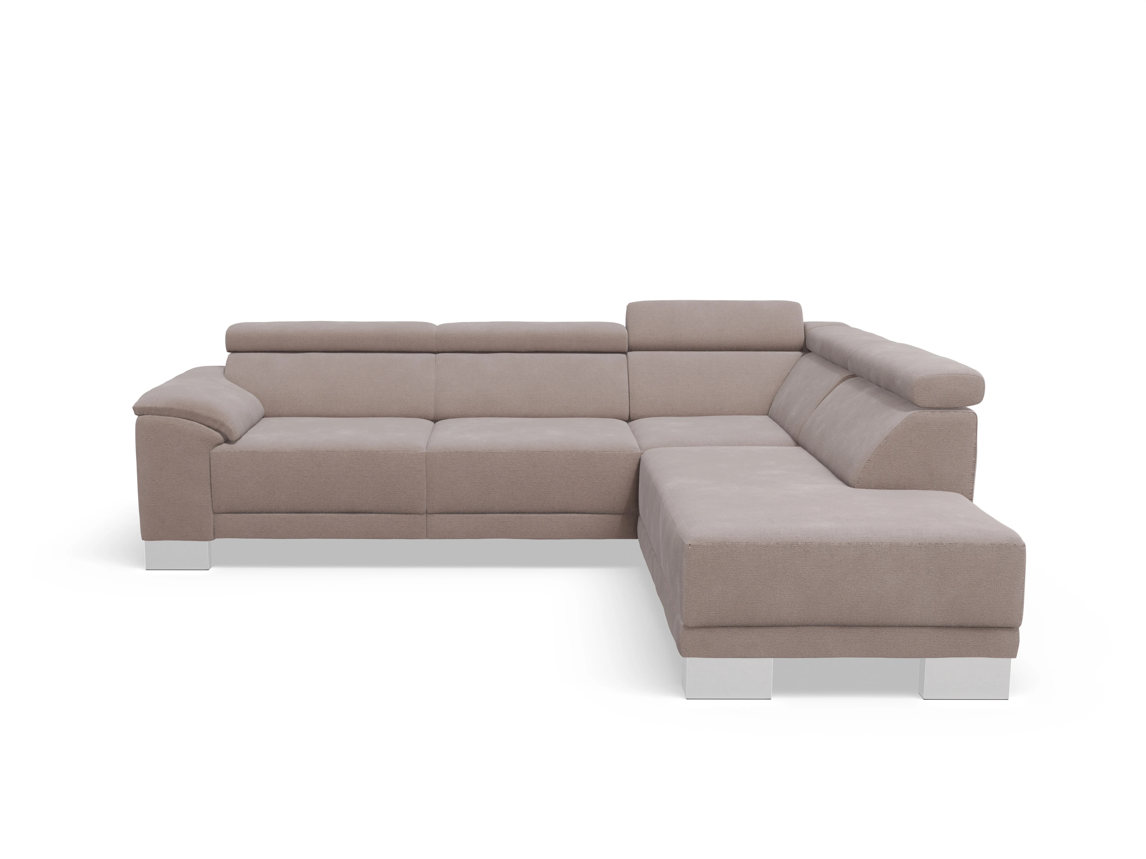 Ansicht des Produktes Antonio Ecksofa rechts Abschluss offen in Stoff Braun