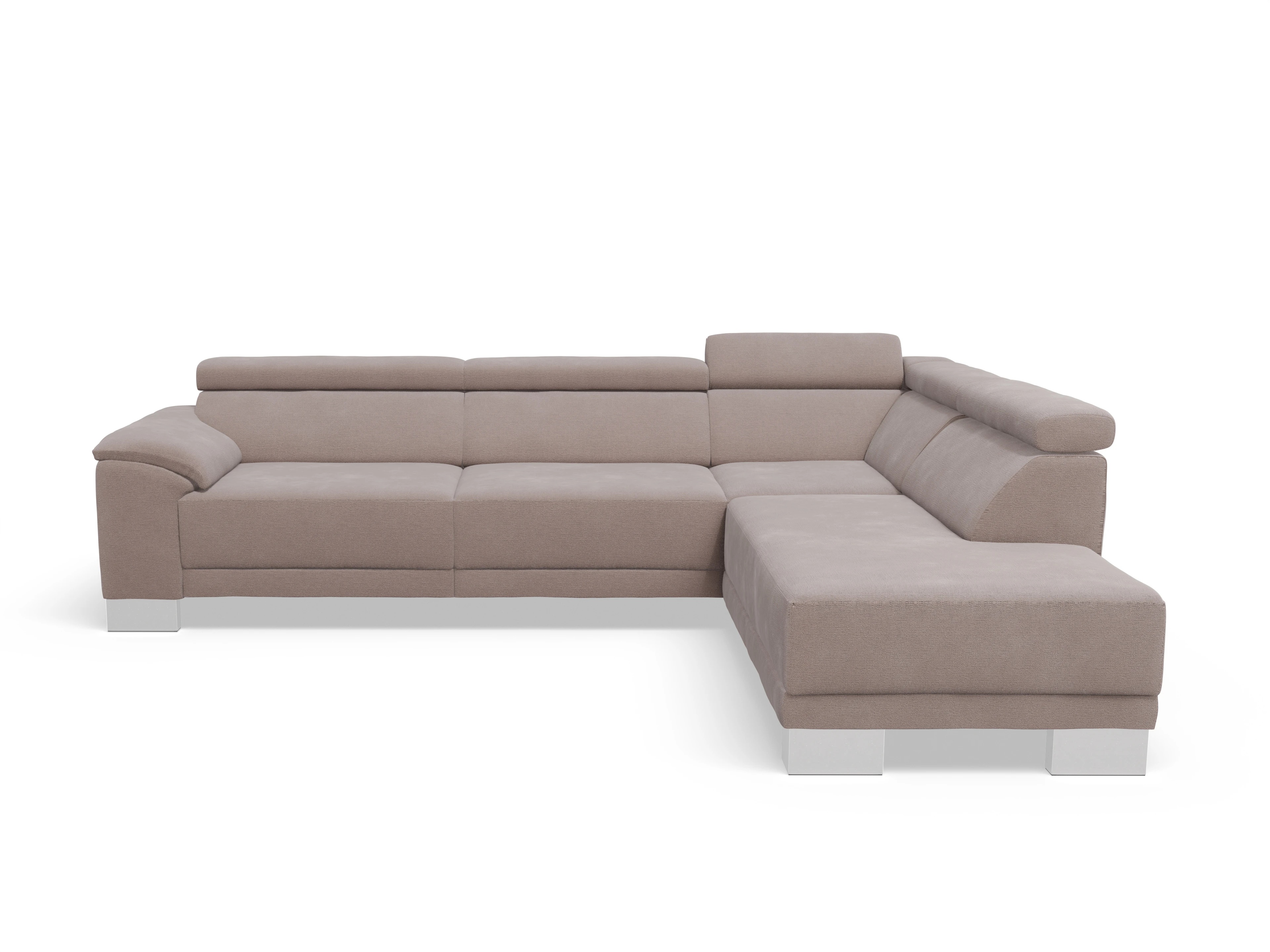 Ansicht des Produktes Antonio Ecksofa rechts Abschluss offen in Stoff Braun