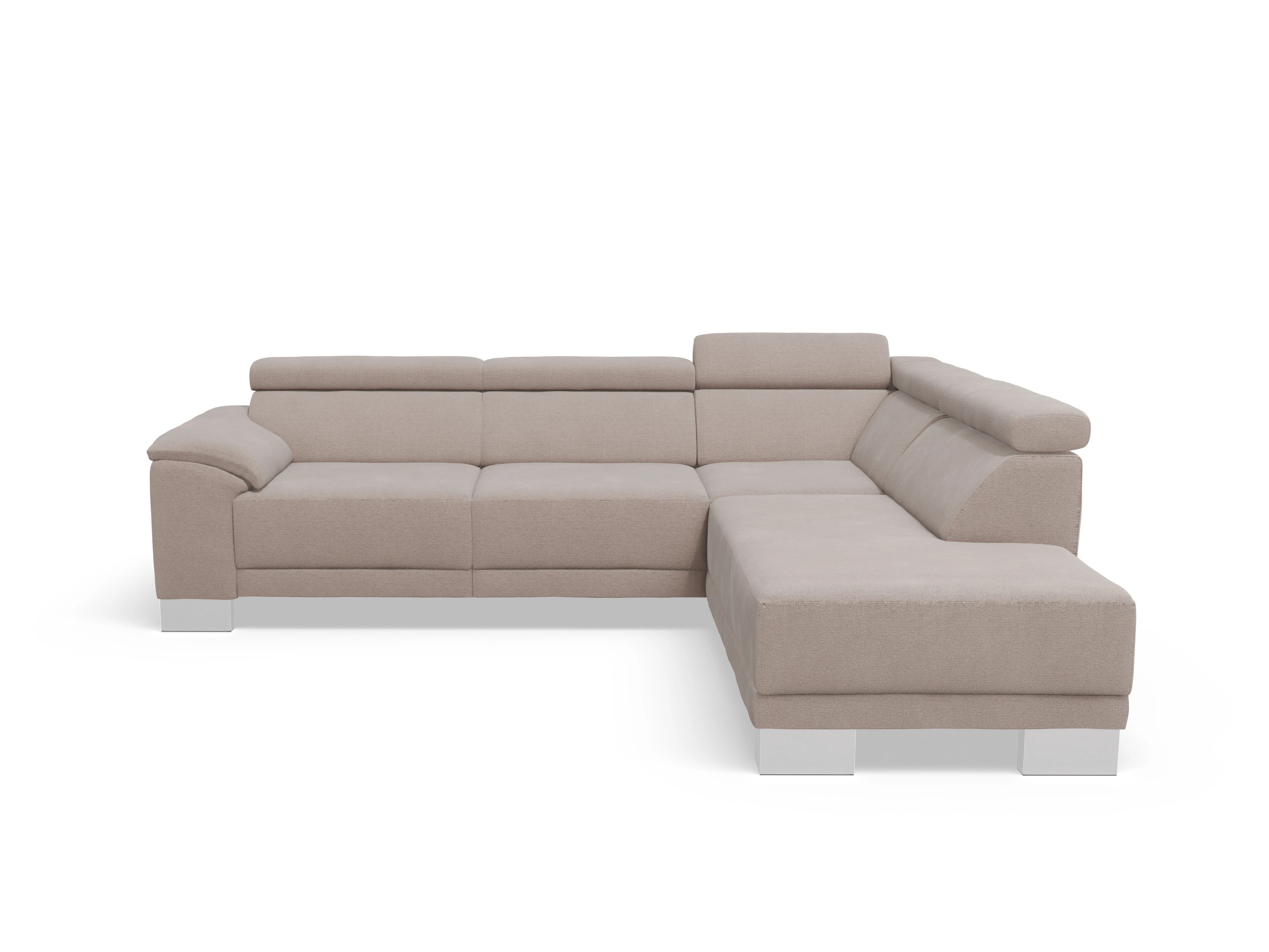 Antonio Ecksofa UM Medium Plus R Ansicht des Produktes Antonio Ecksofa rechts Abschluss offen in Stoff Braun