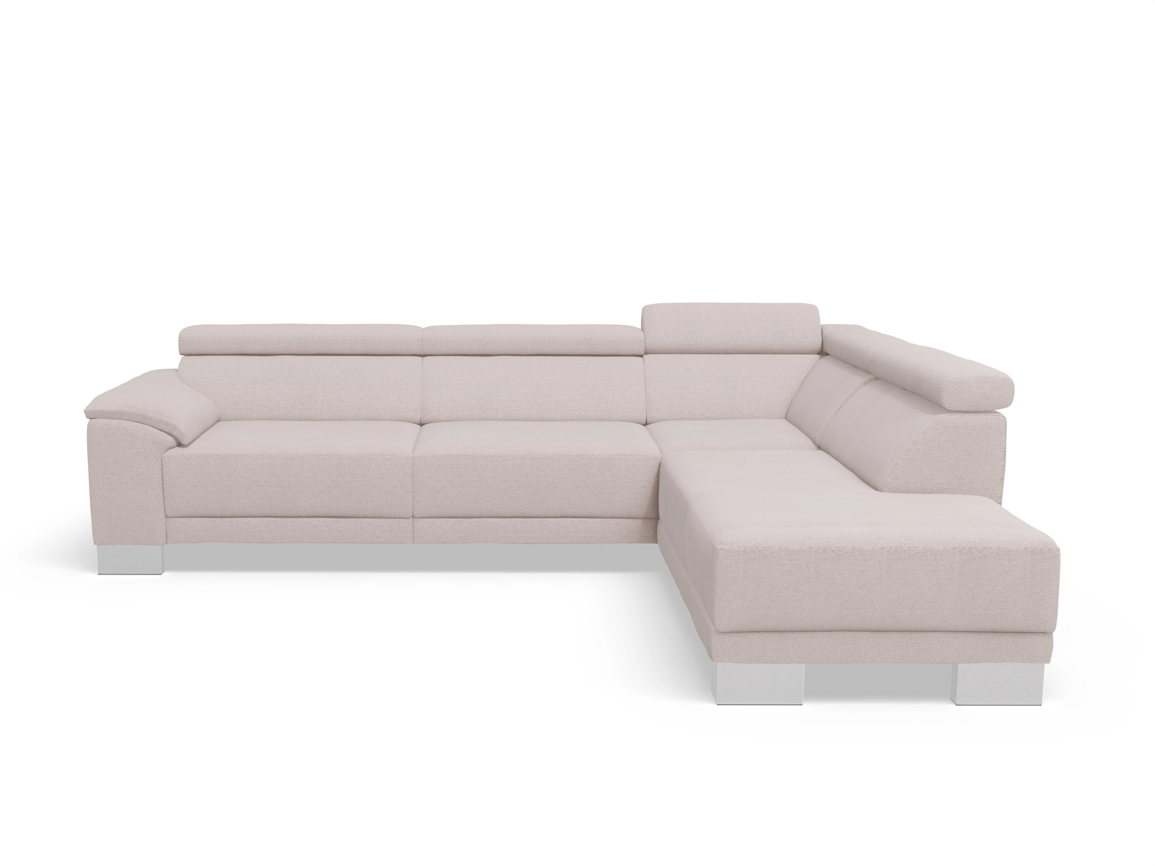 Antonio Ecksofa UM Large Plus R Ansicht des Produktes Antonio Ecksofa rechts Abschluss offen in Stoff Weiss