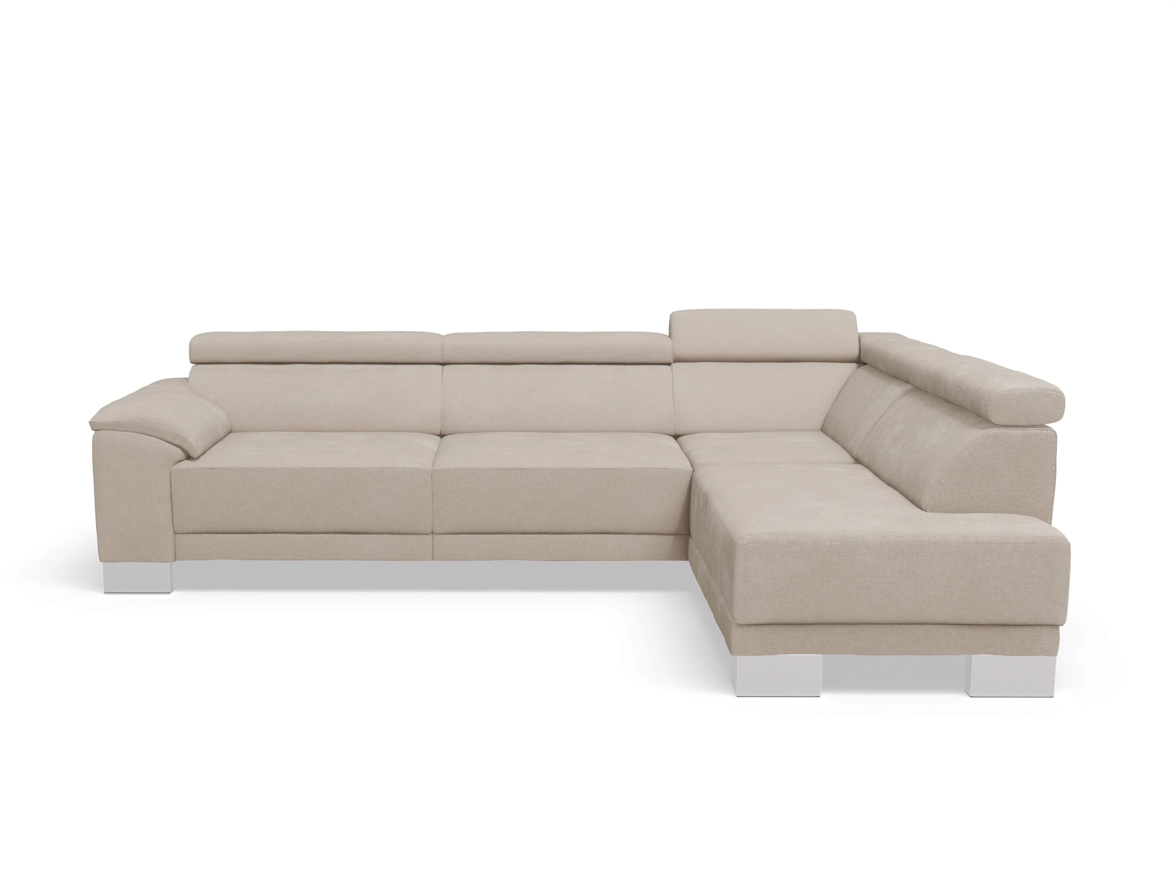 Antonio Ecksofa UM Large R Ansicht des Produktes Antonio Ecksofa rechts Abschluss offen in Stoff Beige