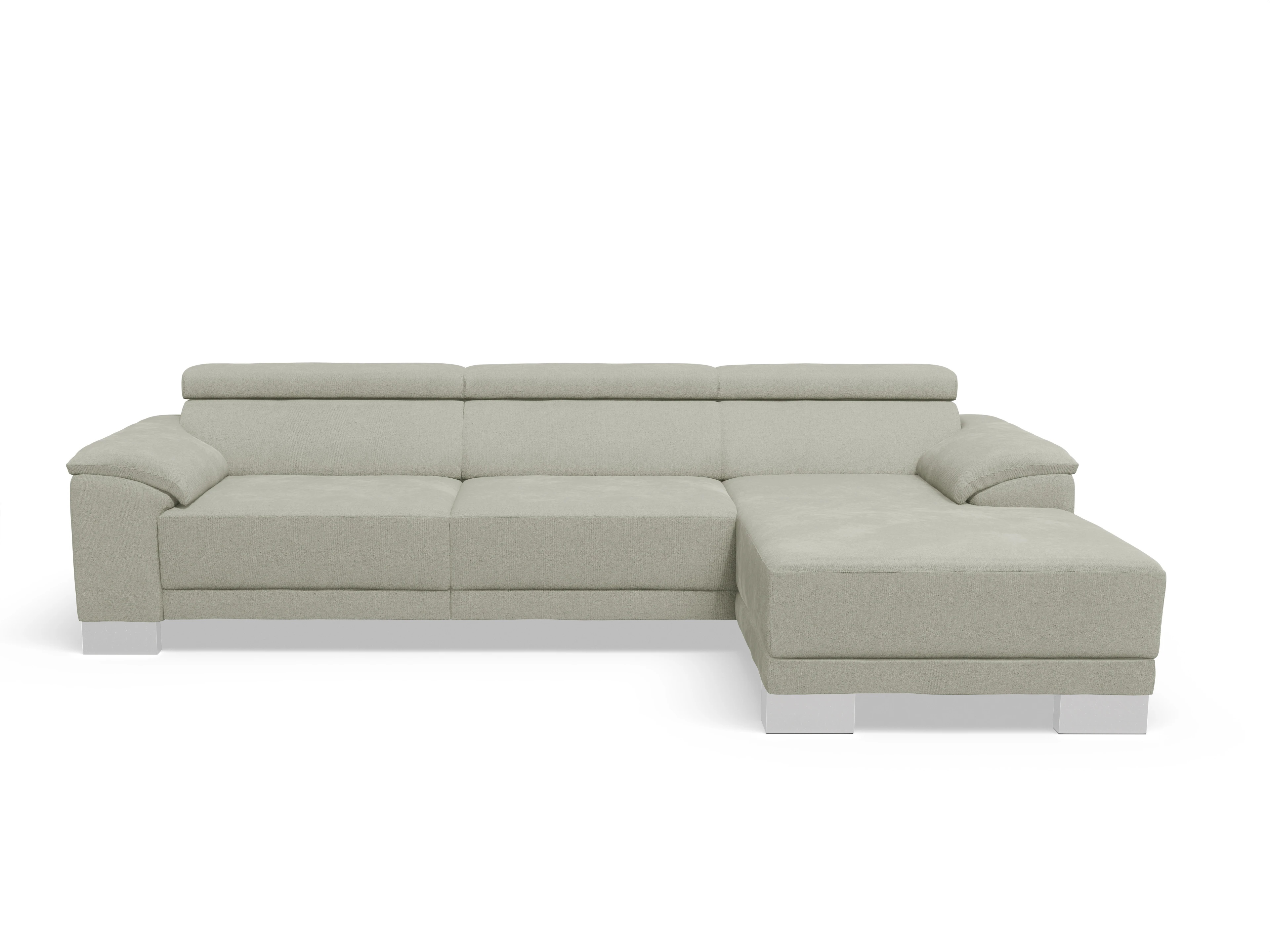 Antonio Ecksofa LO Large R Ansicht des Produktes Antonio Ecksofa rechts Abschluss offen in Stoff Grau