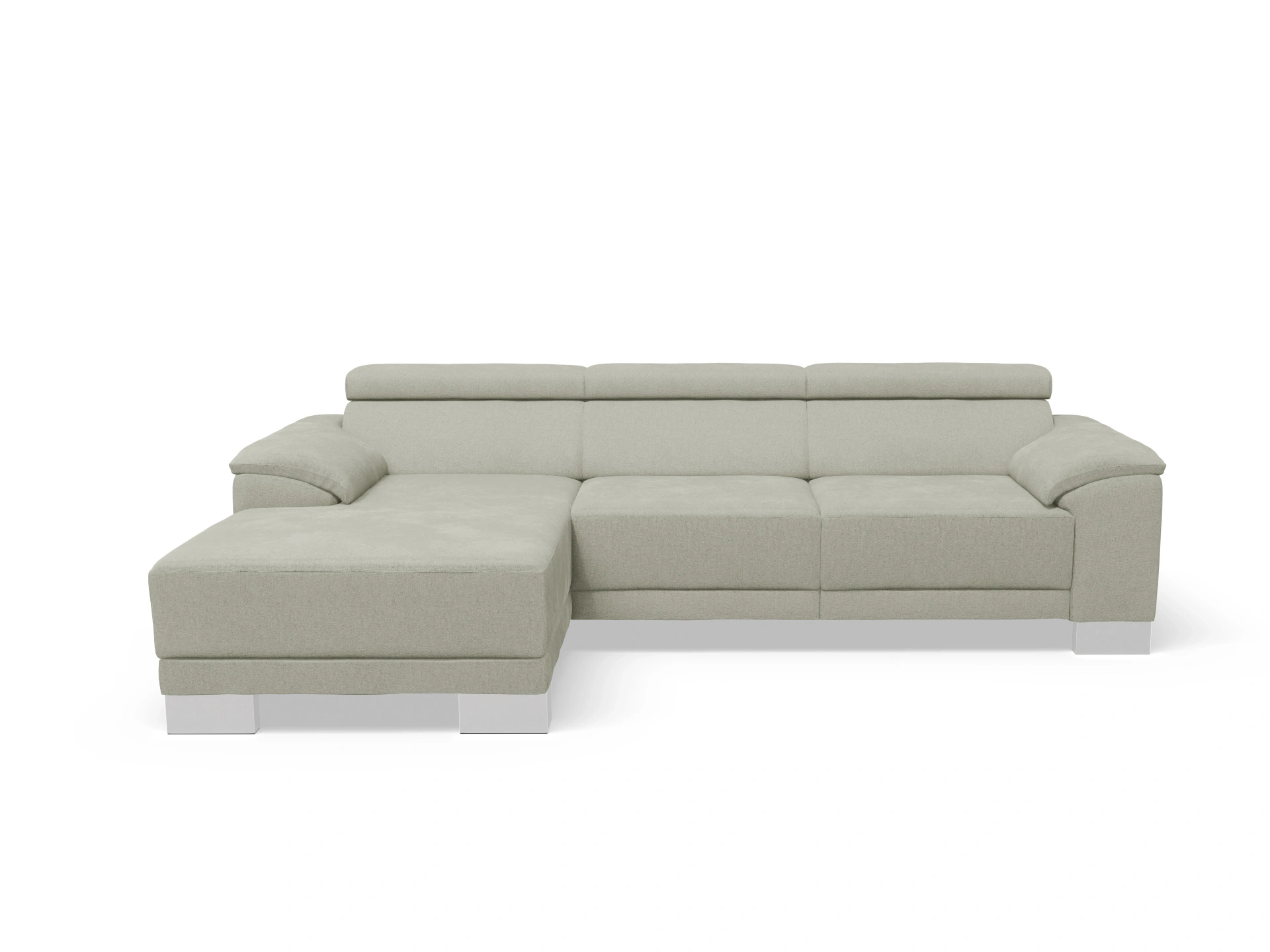 Ansicht des Produktes Antonio Ecksofa links Abschluss offen in Stoff Grau