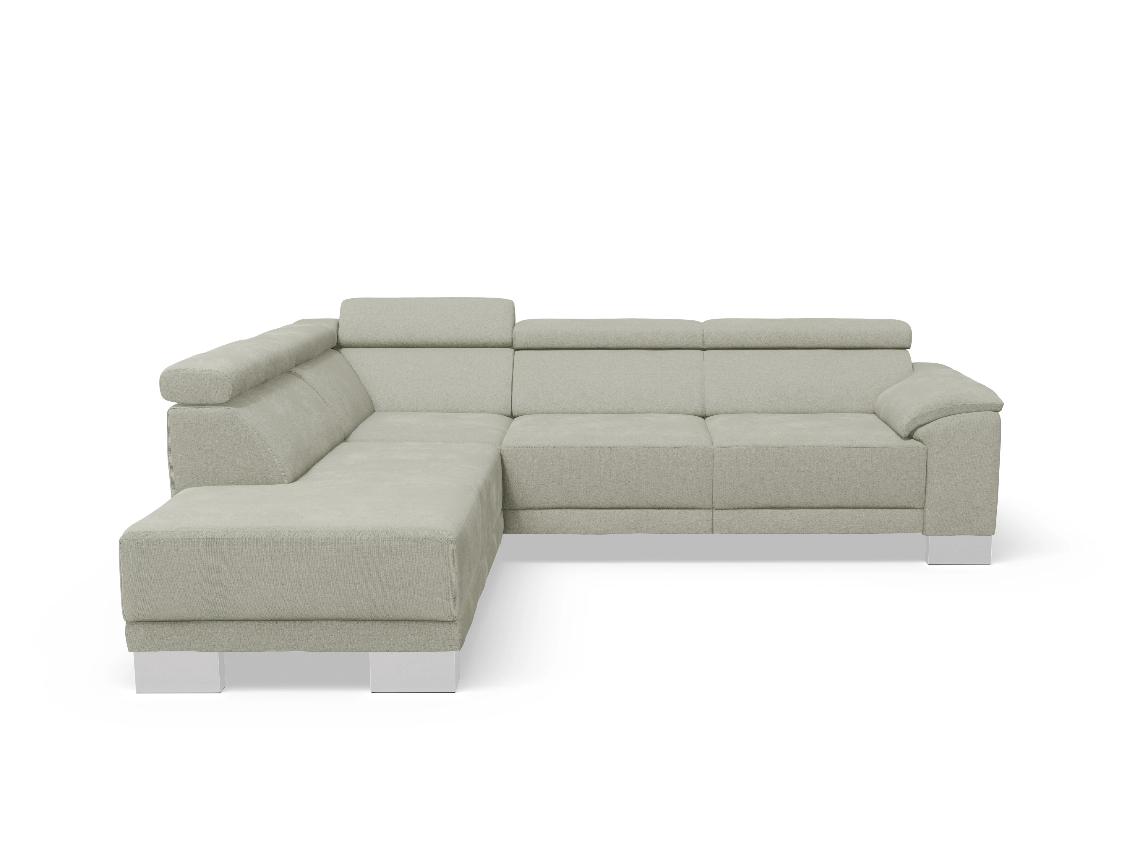 Ansicht des Produktes Antonio Ecksofa links Abschluss offen in Stoff Grau