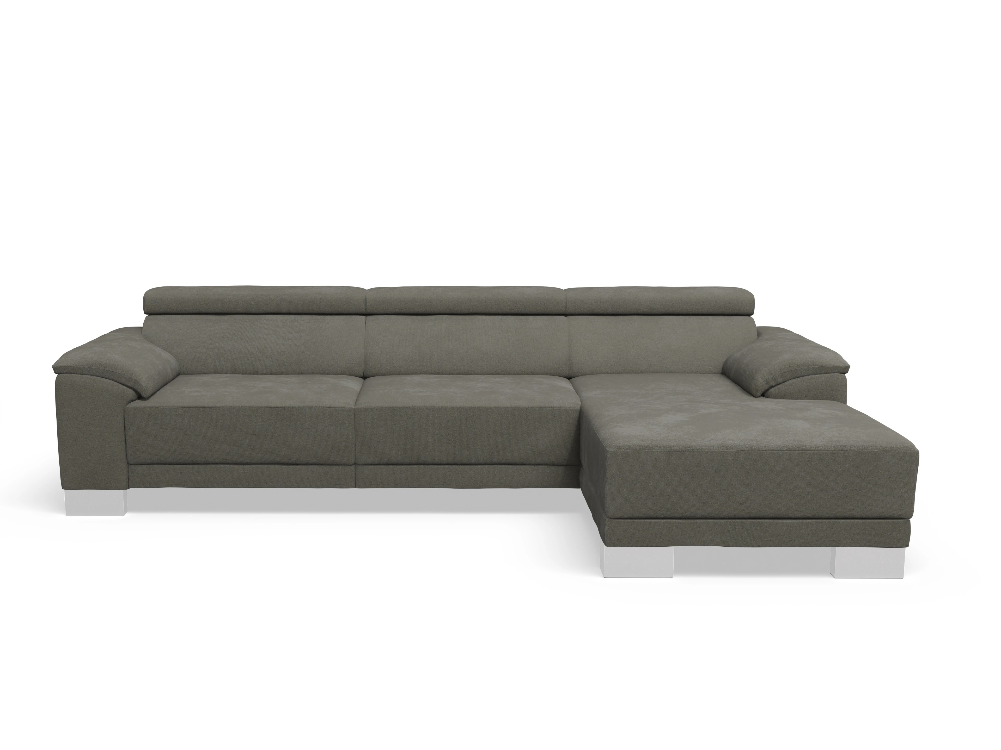 Antonio Ecksofa LO Large R Ansicht des Produktes Antonio Ecksofa rechts Abschluss offen in Stoff Grau