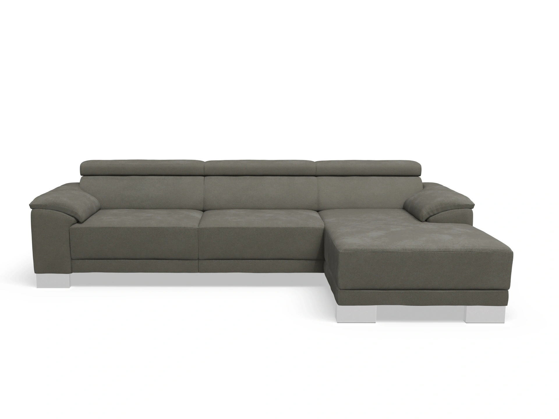 Ansicht des Produktes Antonio Ecksofa rechts Abschluss offen in Stoff Grau