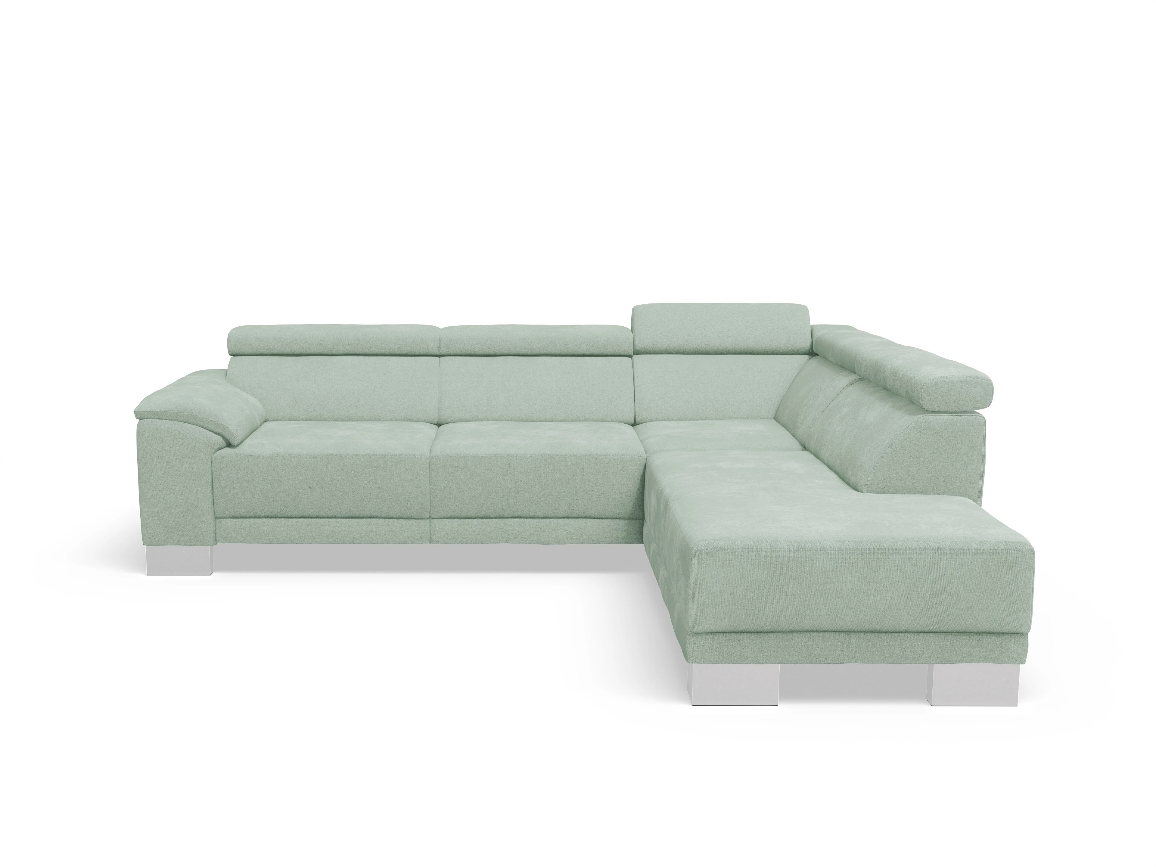 Antonio Ecksofa UM Medium Plus R Ansicht des Produktes Antonio Ecksofa rechts Abschluss offen in Stoff Grün