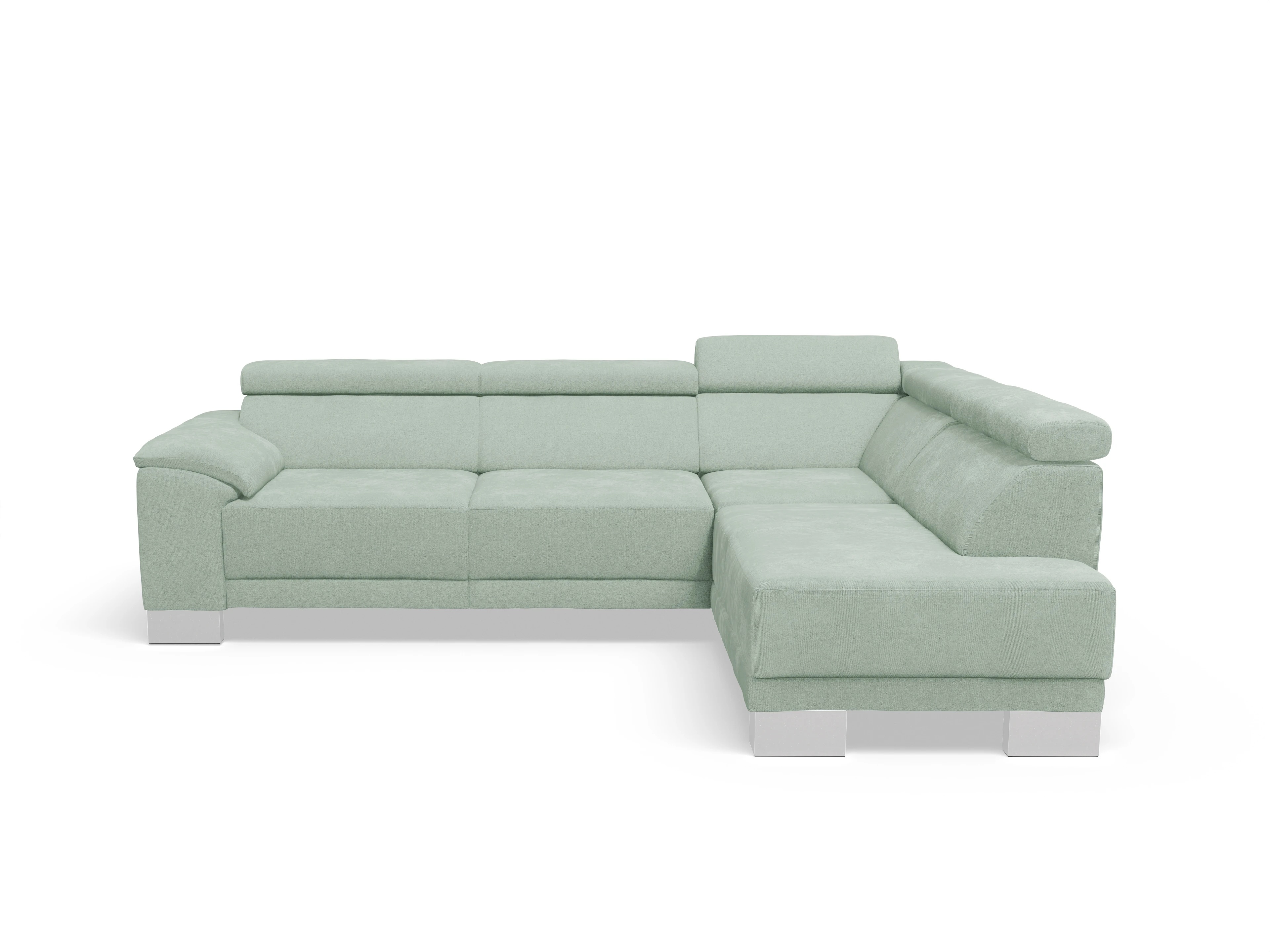 Antonio Ecksofa UM Medium R Ansicht des Produktes Antonio Ecksofa rechts Abschluss offen in Stoff Grün