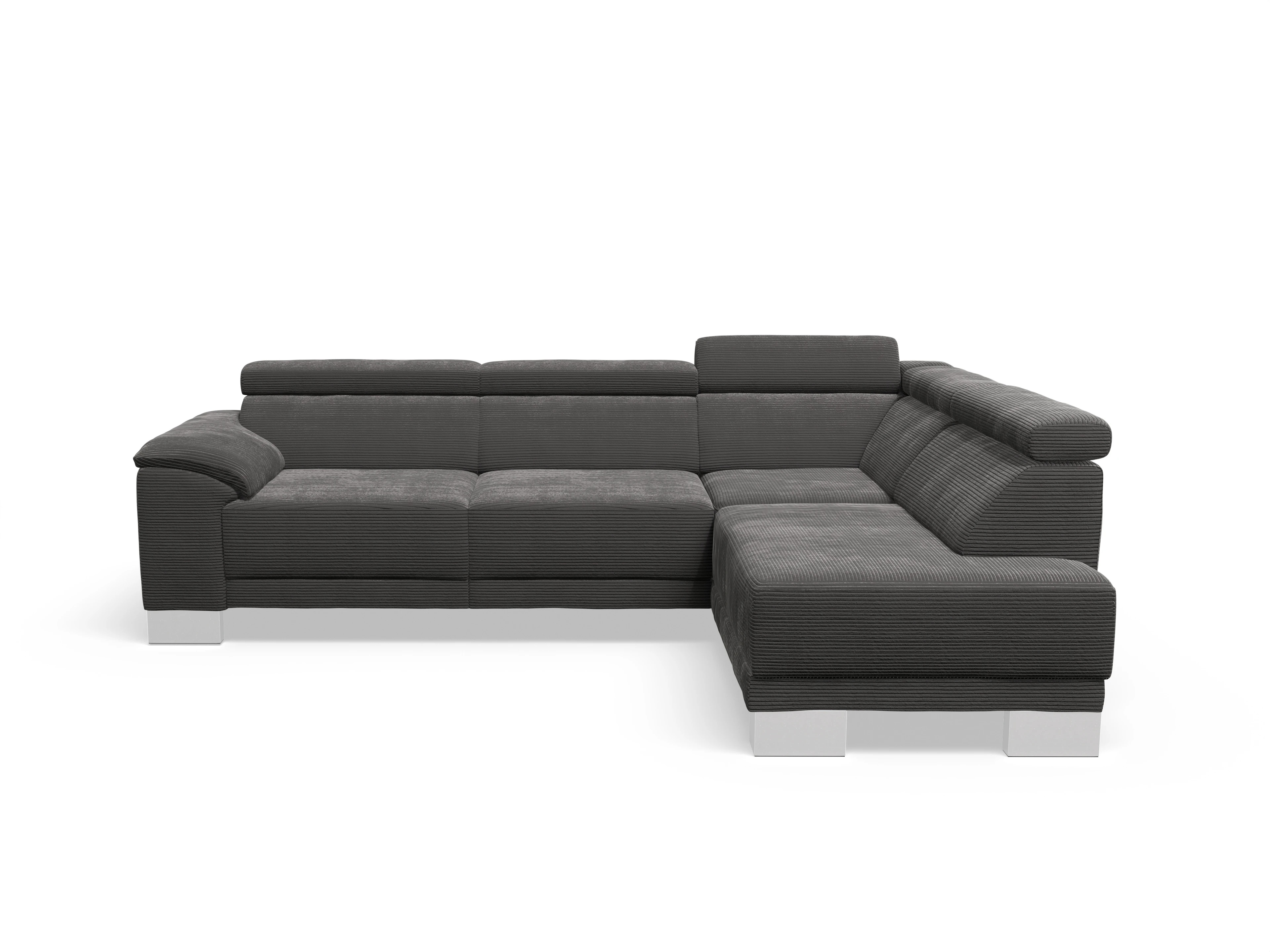 Ansicht des Produktes Antonio Ecksofa rechts Abschluss offen in Stoff Grau