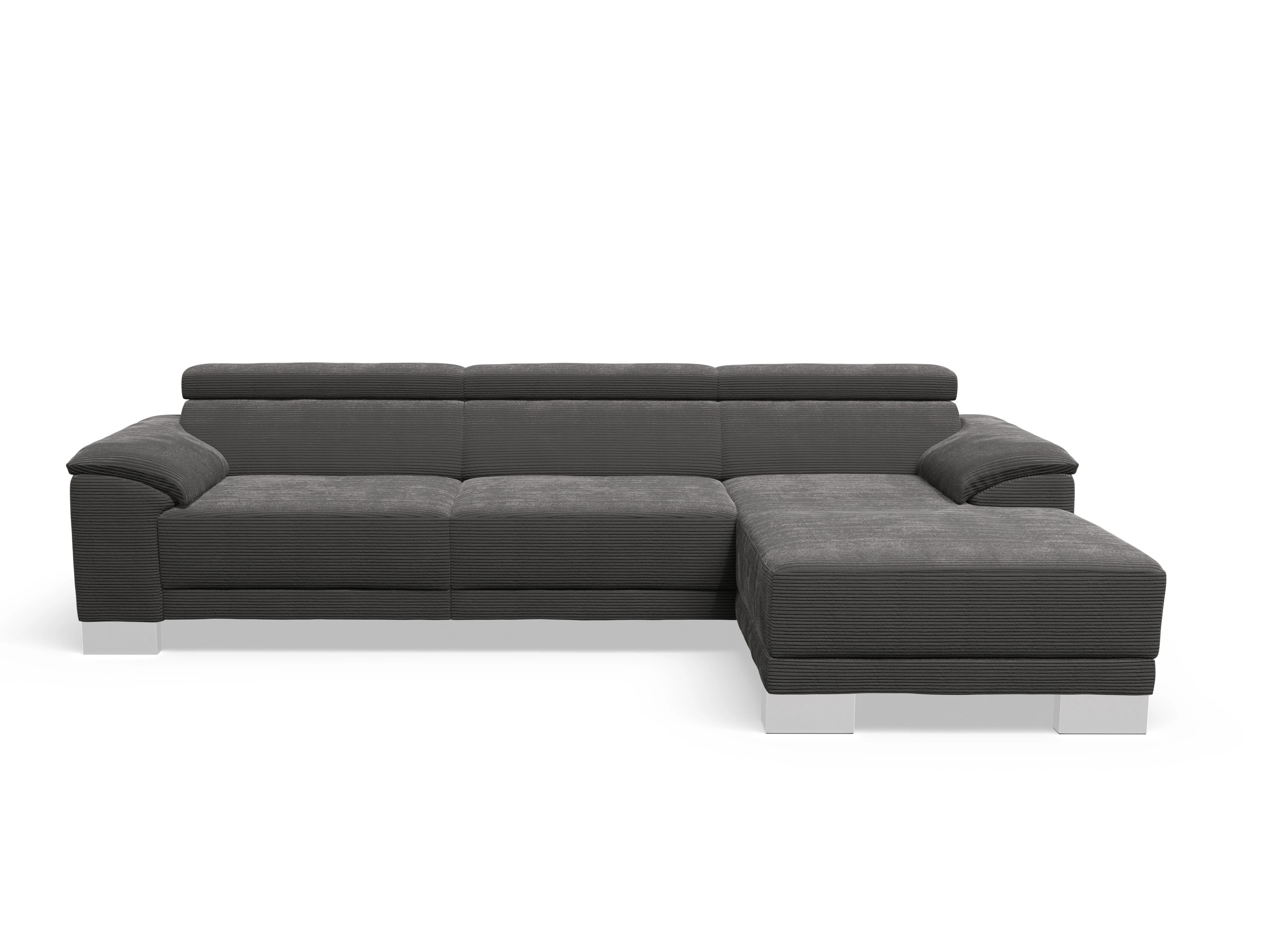 Ansicht des Produktes Antonio Ecksofa rechts Abschluss offen in Stoff Grau
