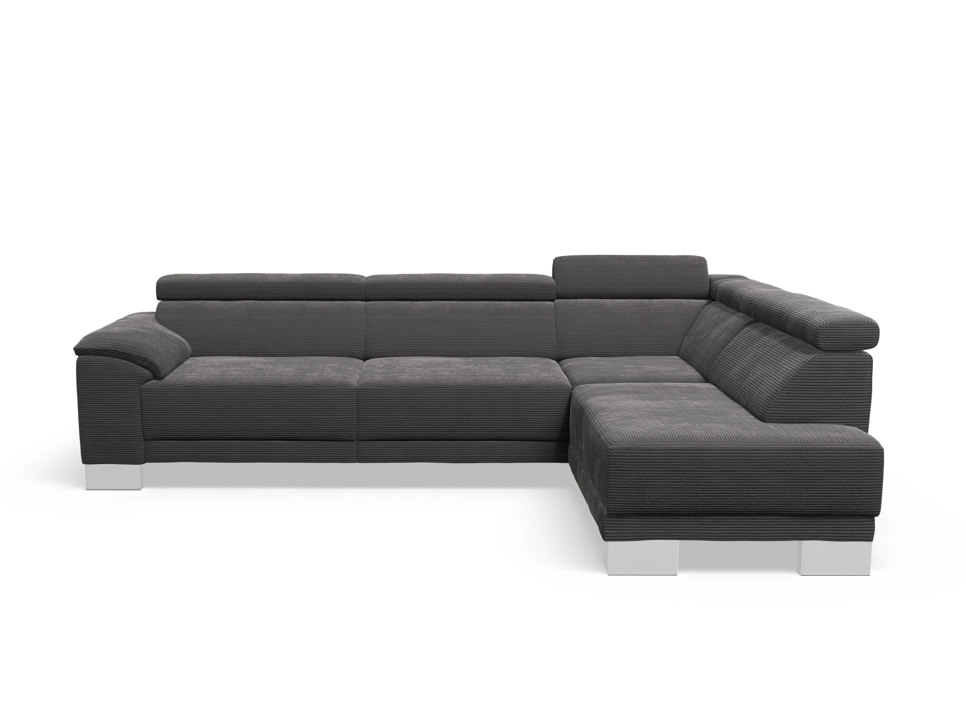 Ansicht des Produktes Antonio Ecksofa rechts Abschluss offen in Stoff Grau