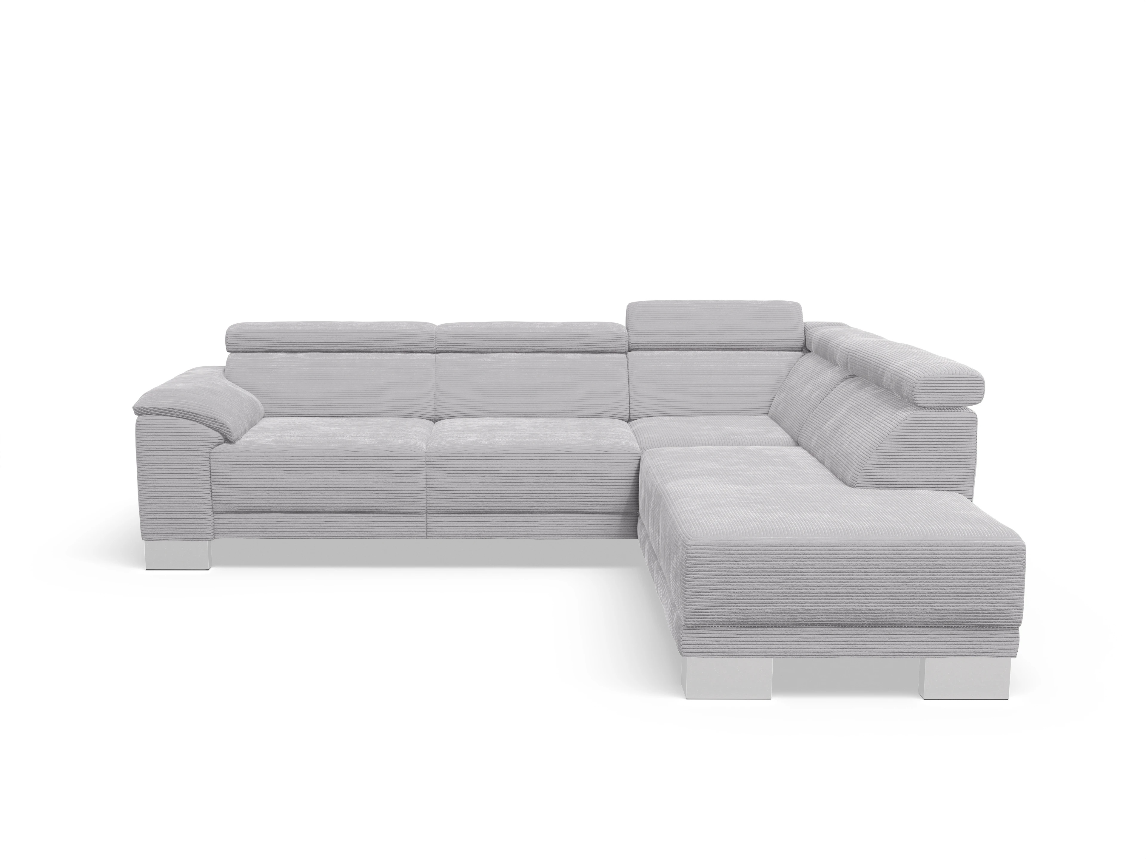 Ansicht des Produktes Antonio Ecksofa rechts Abschluss offen in Stoff Grau