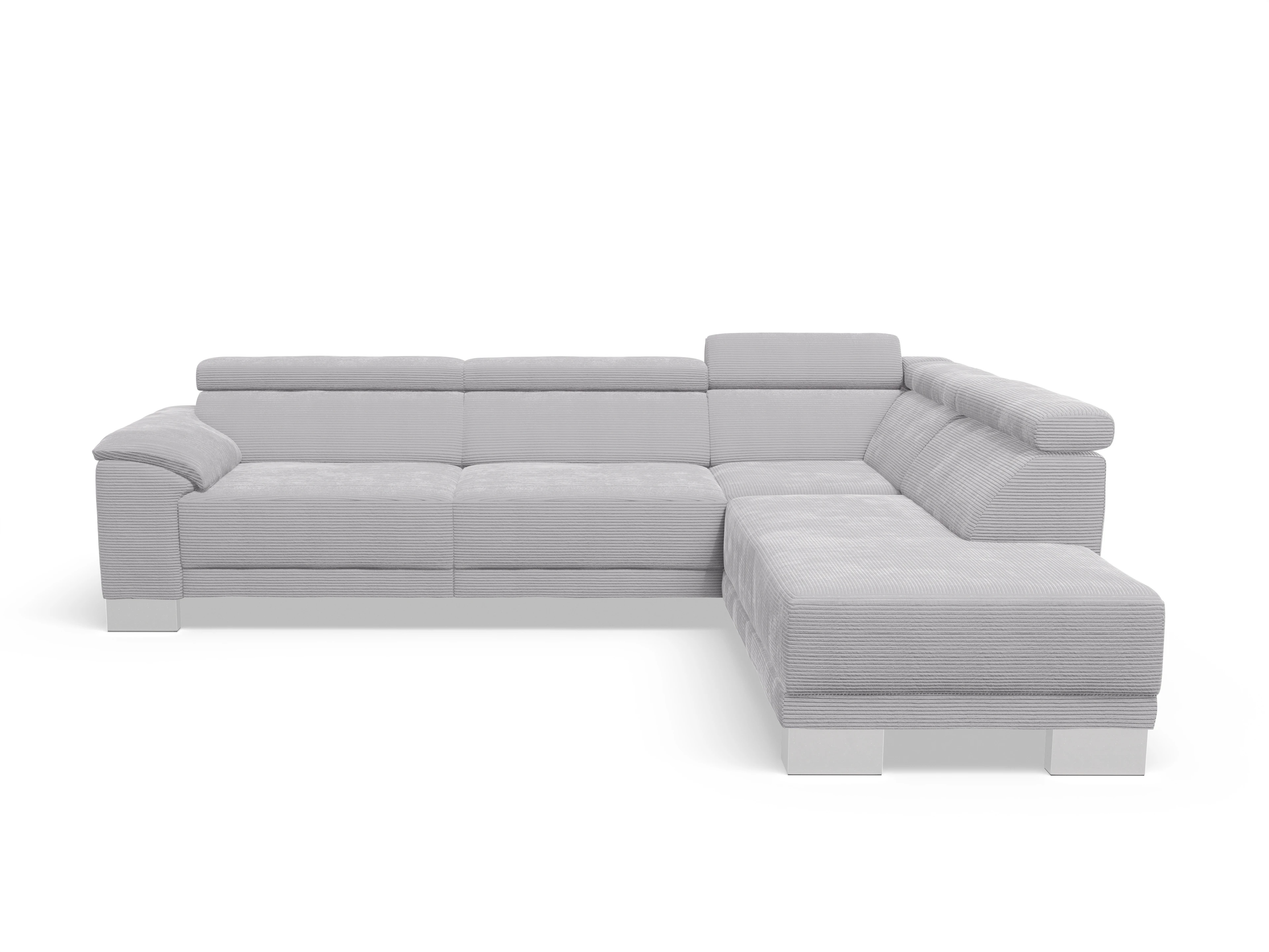 Ansicht des Produktes Antonio Ecksofa rechts Abschluss offen in Stoff Grau