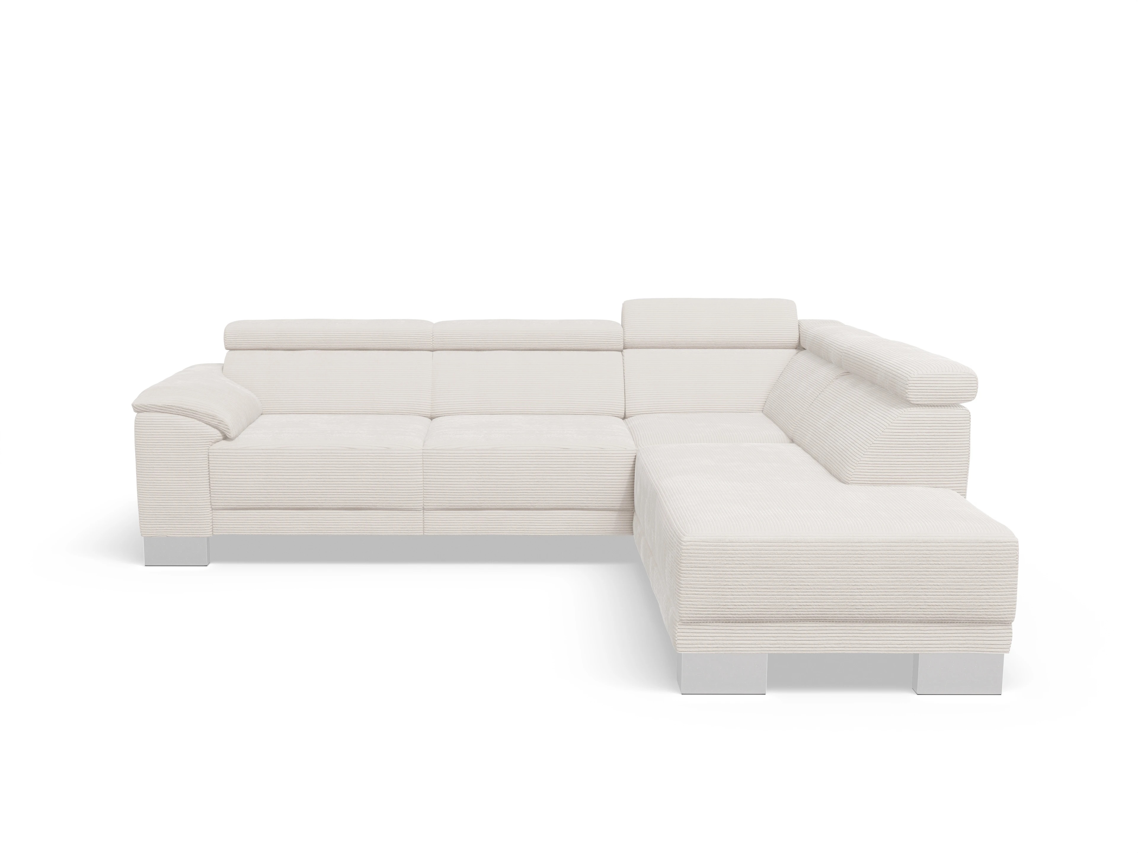 Ansicht des Produktes Antonio Ecksofa rechts Abschluss offen in Stoff Weiss