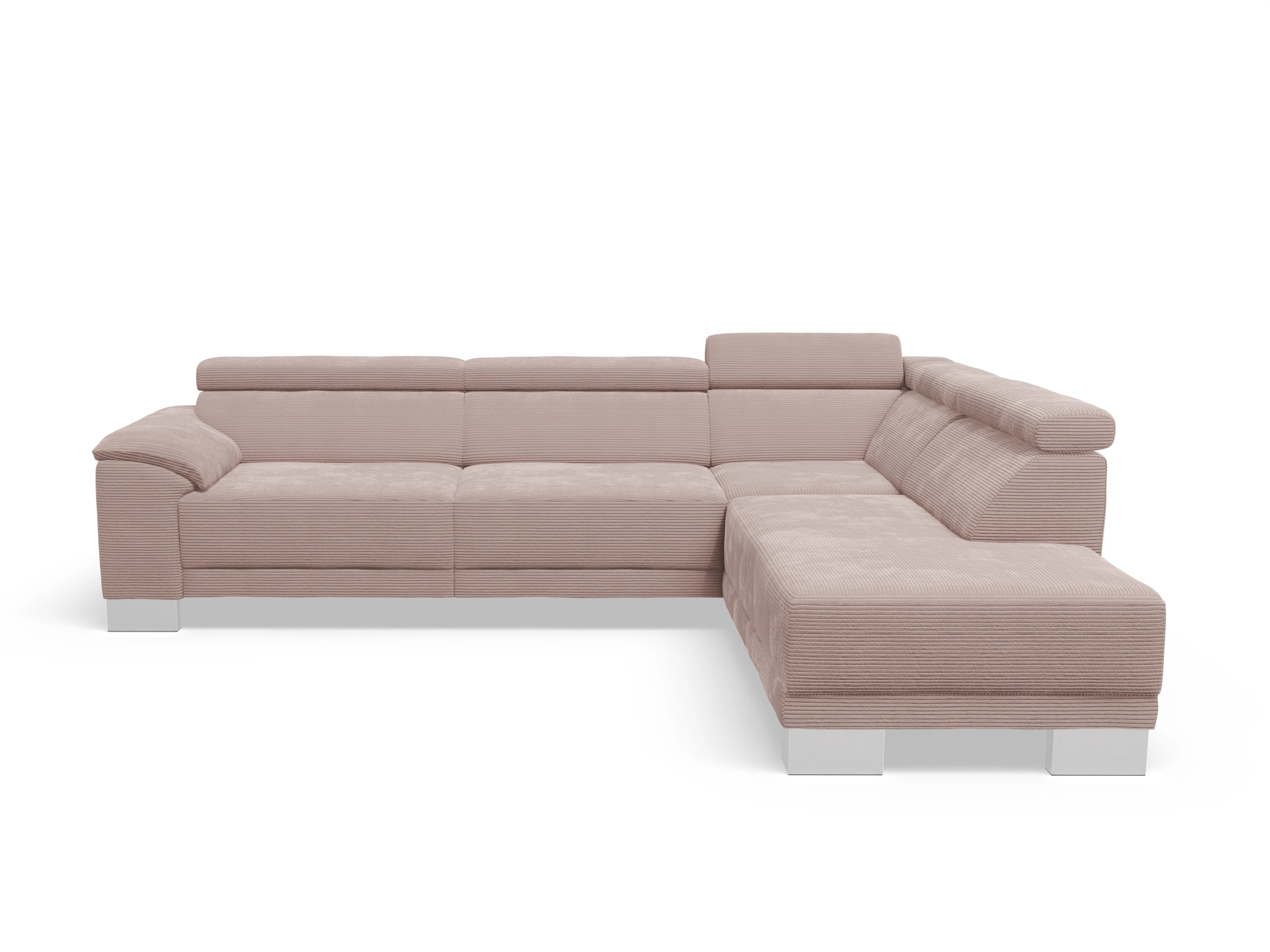 Ansicht des Produktes Antonio Ecksofa rechts Abschluss offen in Stoff Rosa