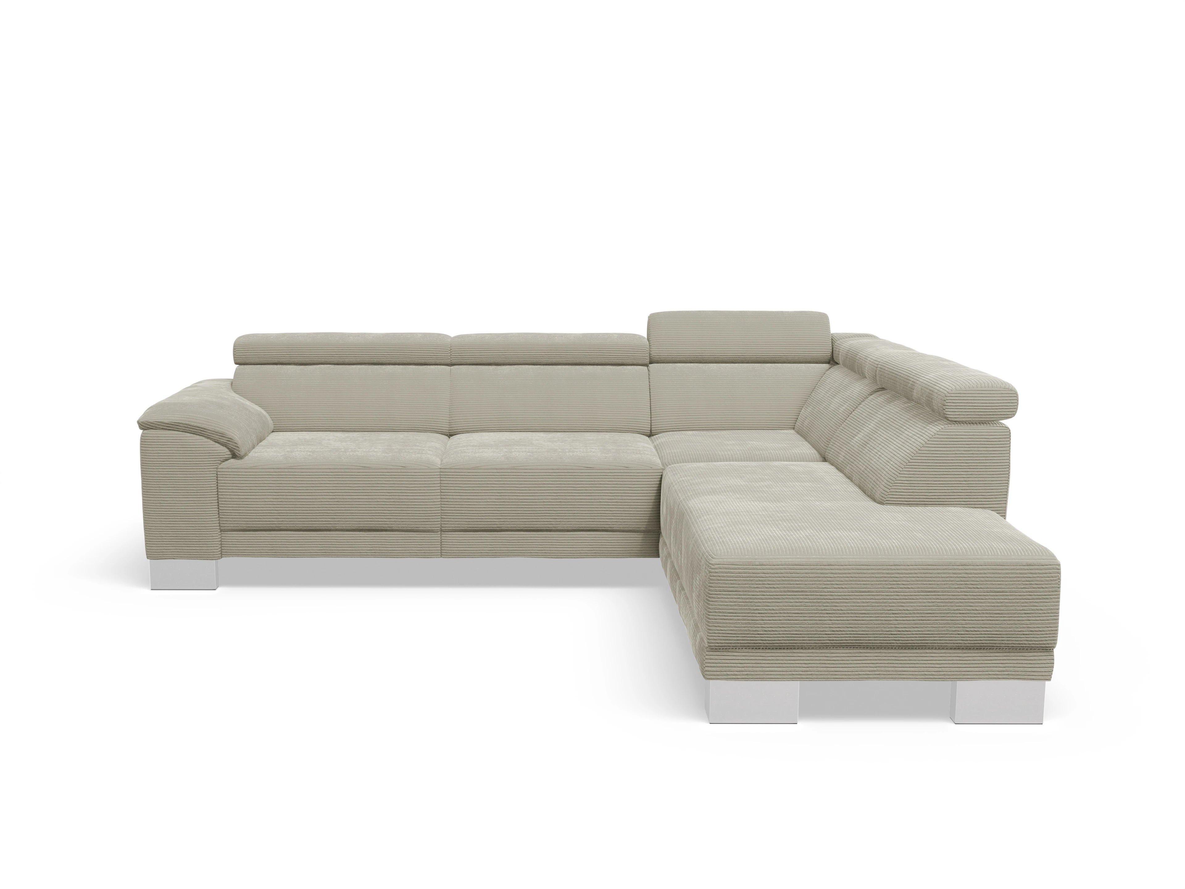 Ansicht des Produktes Antonio Ecksofa rechts Abschluss offen in Stoff Grau