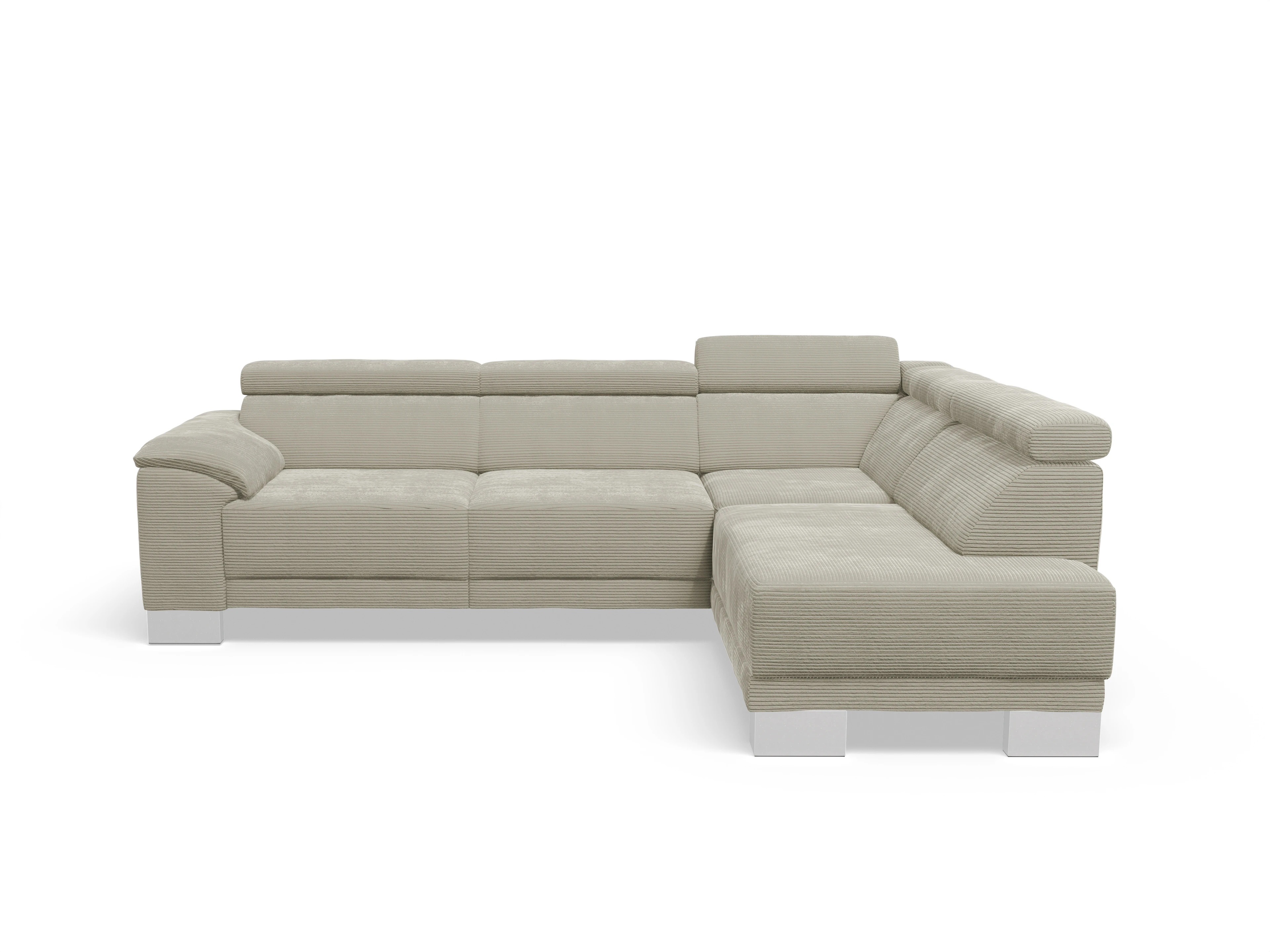 Ansicht des Produktes Antonio Ecksofa rechts Abschluss offen in Stoff Grau