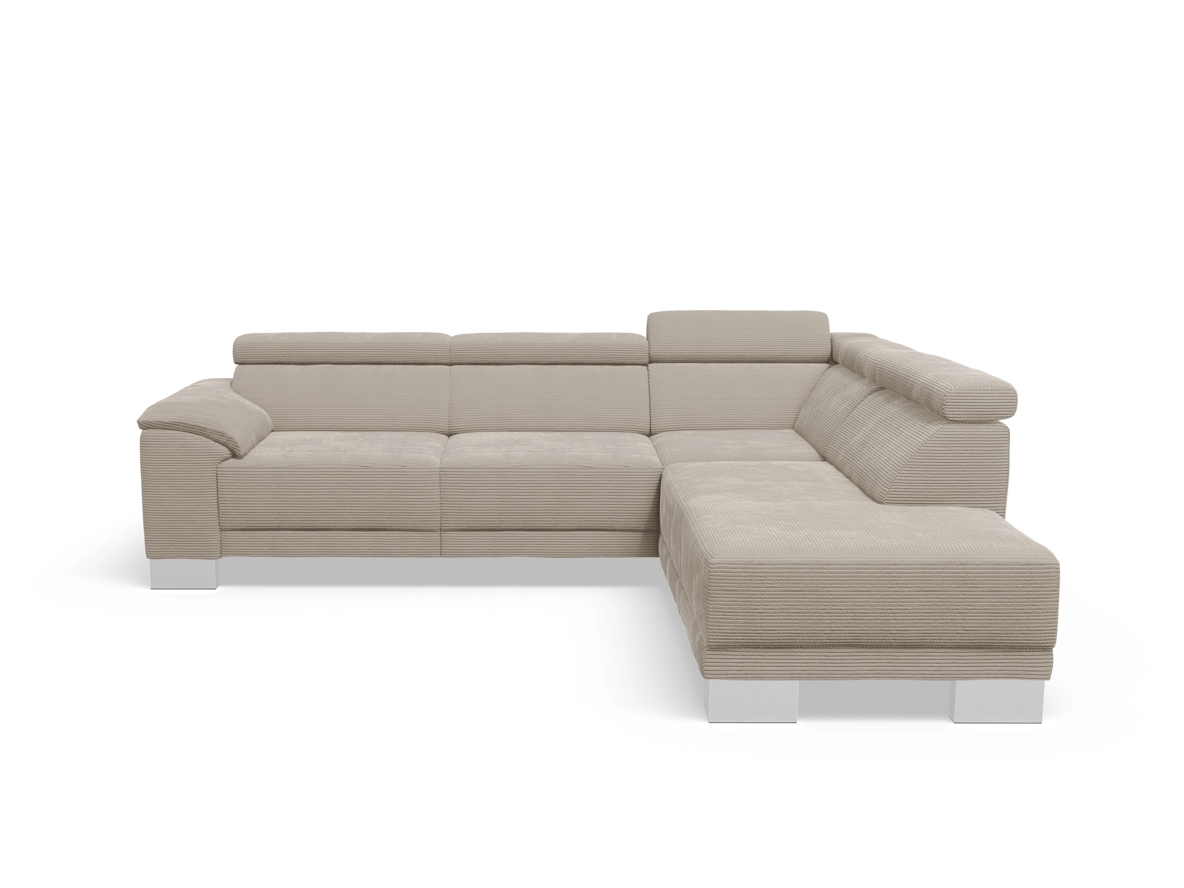 Ansicht des Produktes Antonio Ecksofa rechts Abschluss offen in Stoff Braun