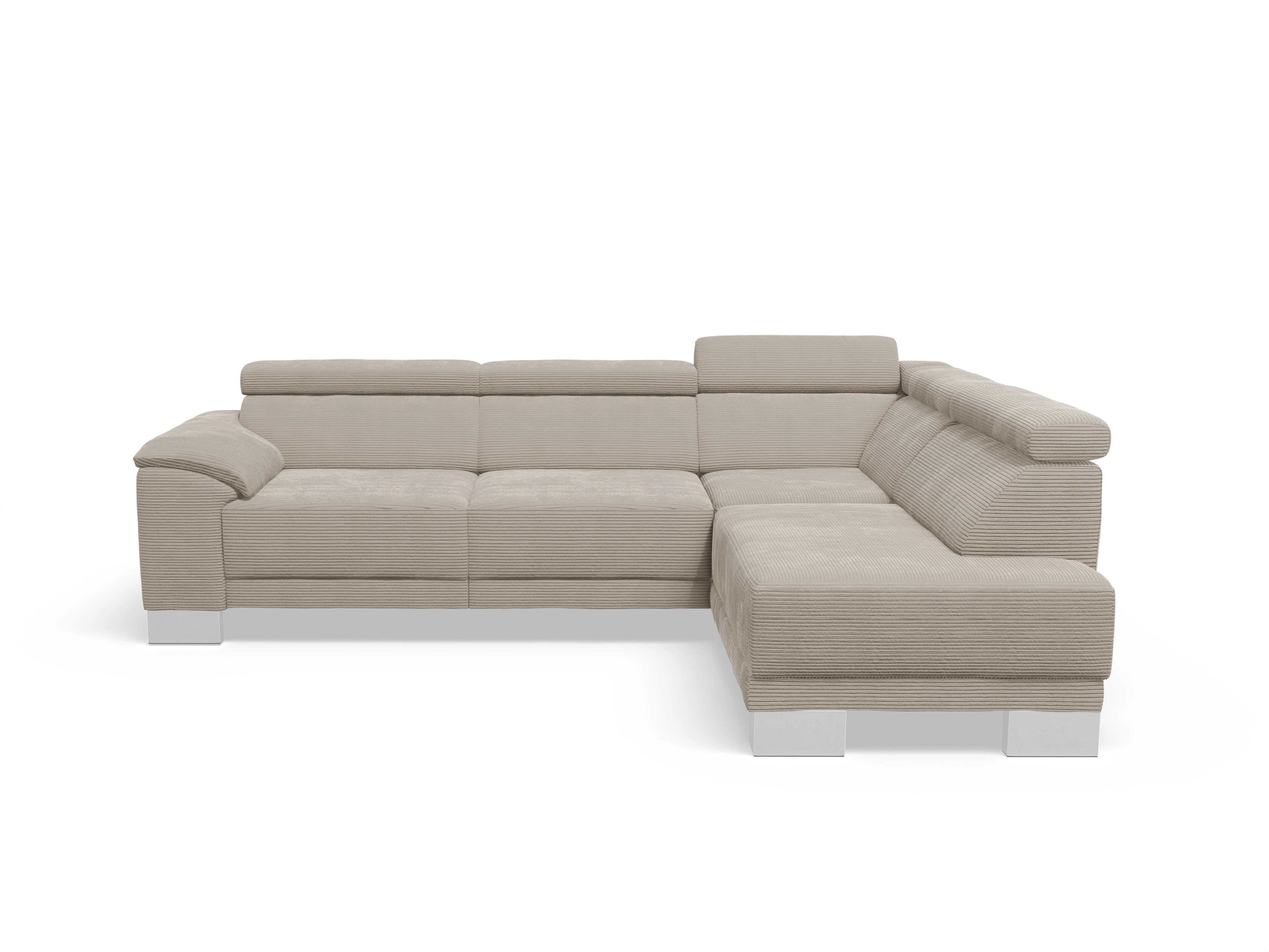 Ansicht des Produktes Antonio Ecksofa rechts Abschluss offen in Stoff Braun