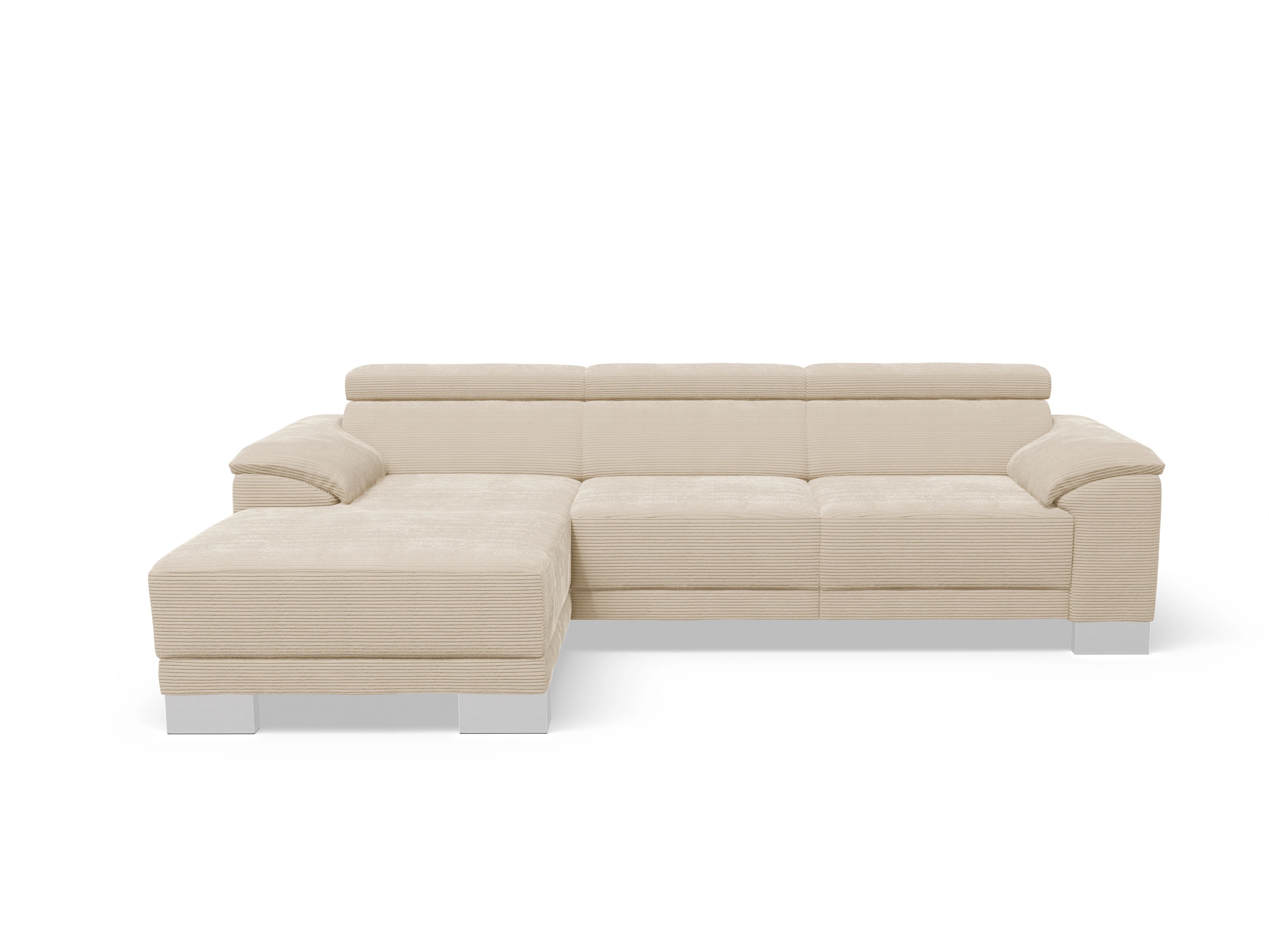 Ansicht des Produktes Antonio Ecksofa links Abschluss offen in Stoff Beige