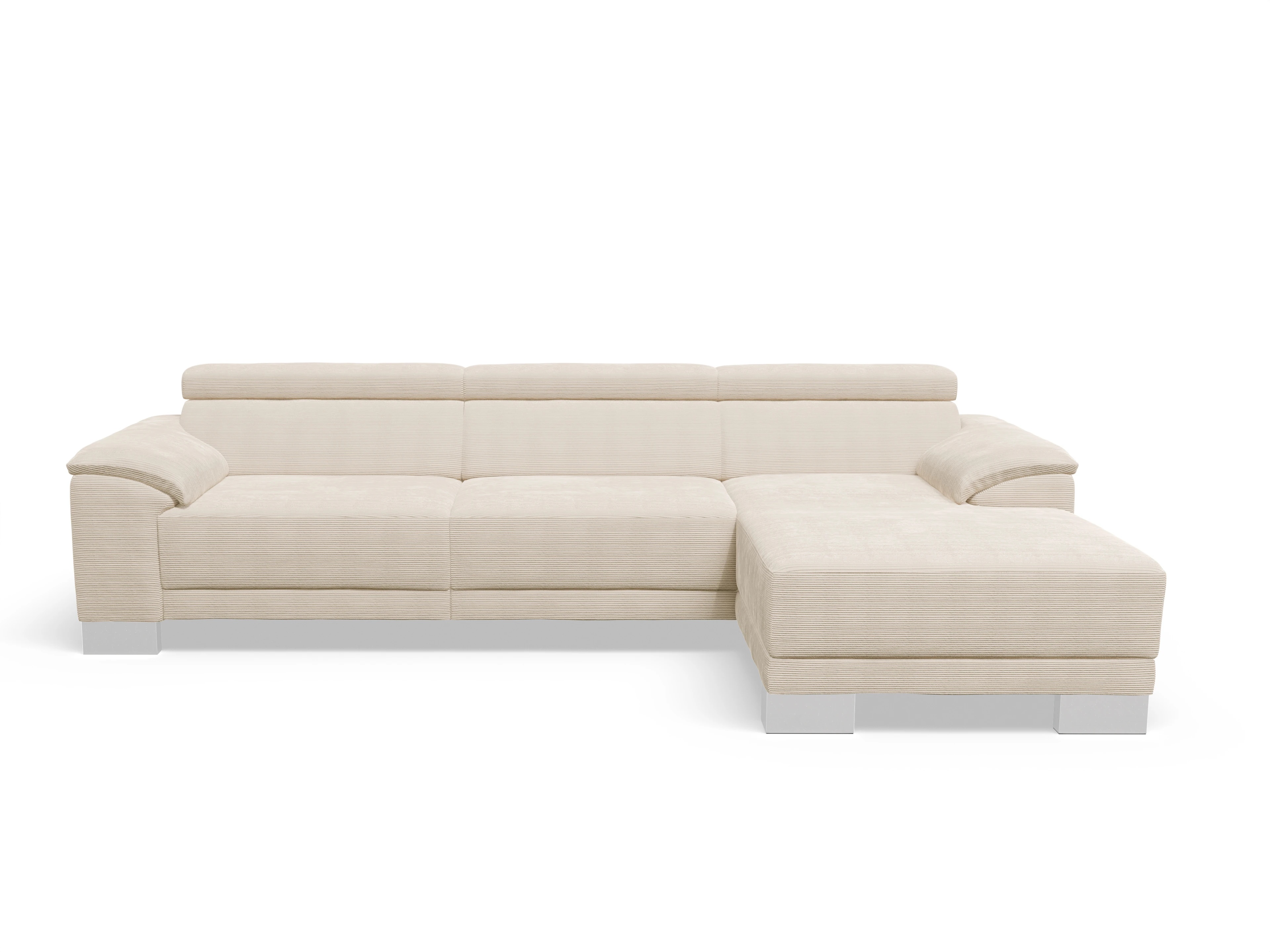 Ansicht des Produktes Antonio Ecksofa rechts Abschluss offen in Stoff Weiss