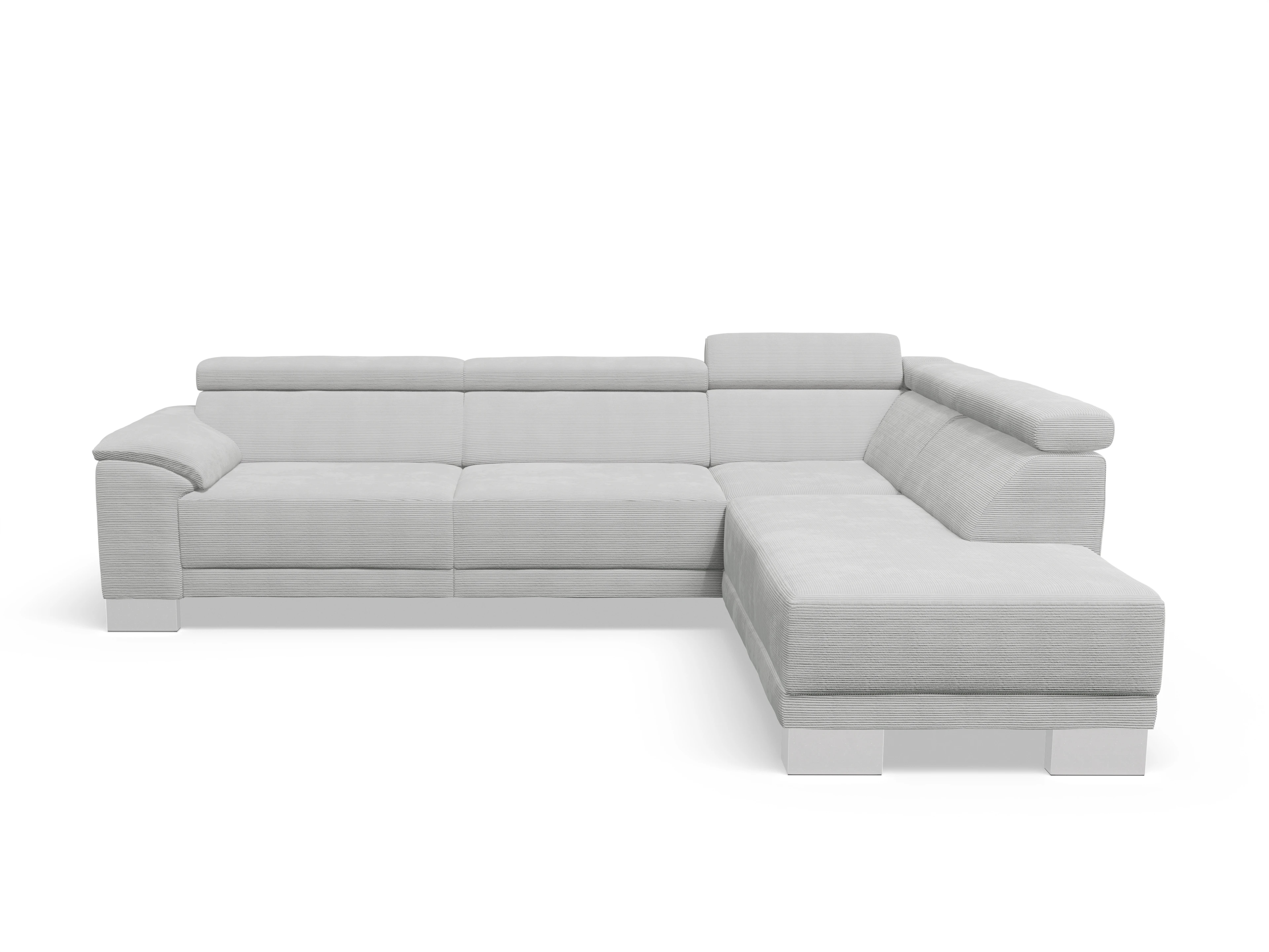 Ansicht des Produktes Antonio Ecksofa rechts Abschluss offen in Stoff Grau