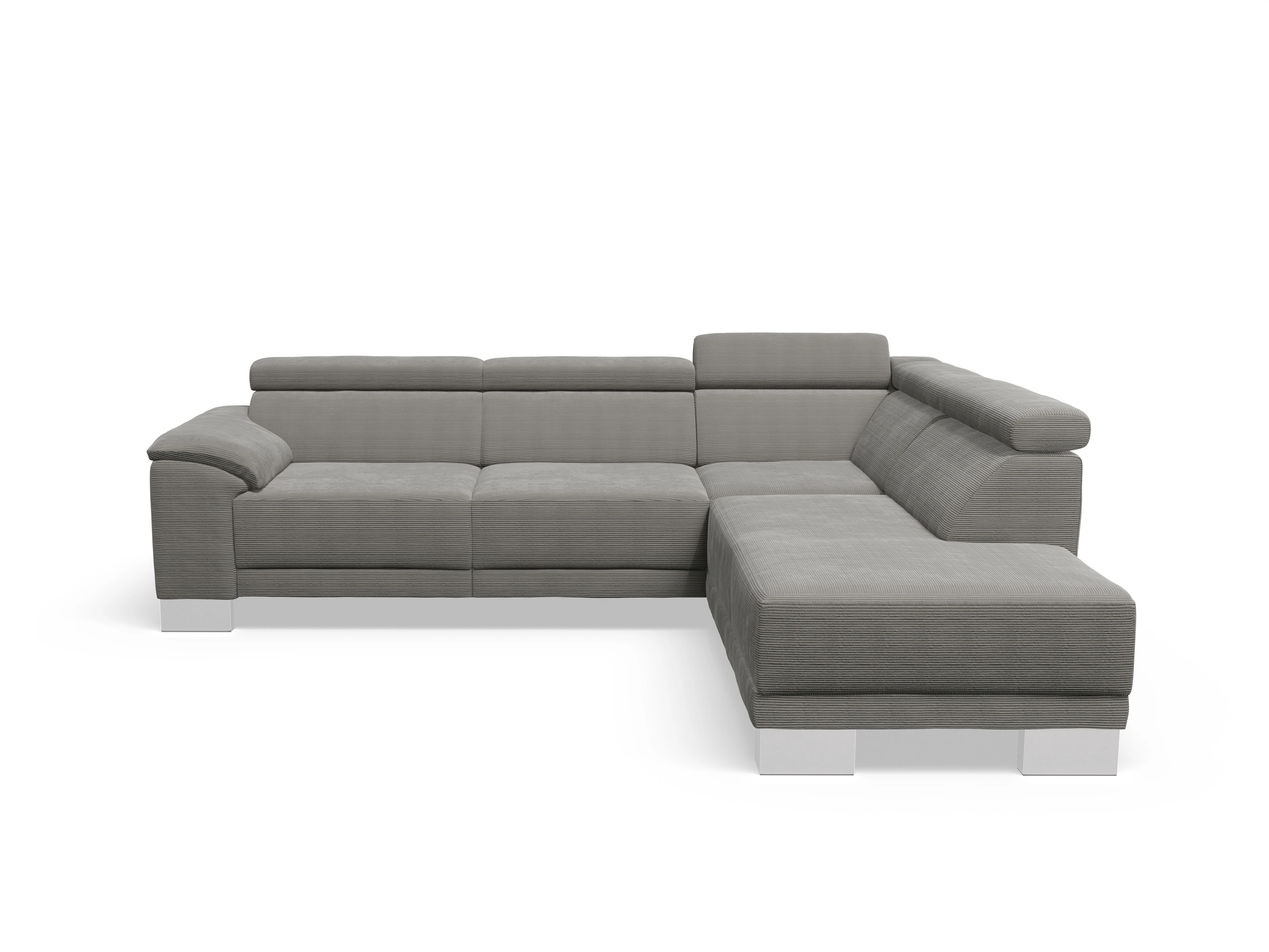 Ansicht des Produktes Antonio Ecksofa rechts Abschluss offen in Stoff Grau