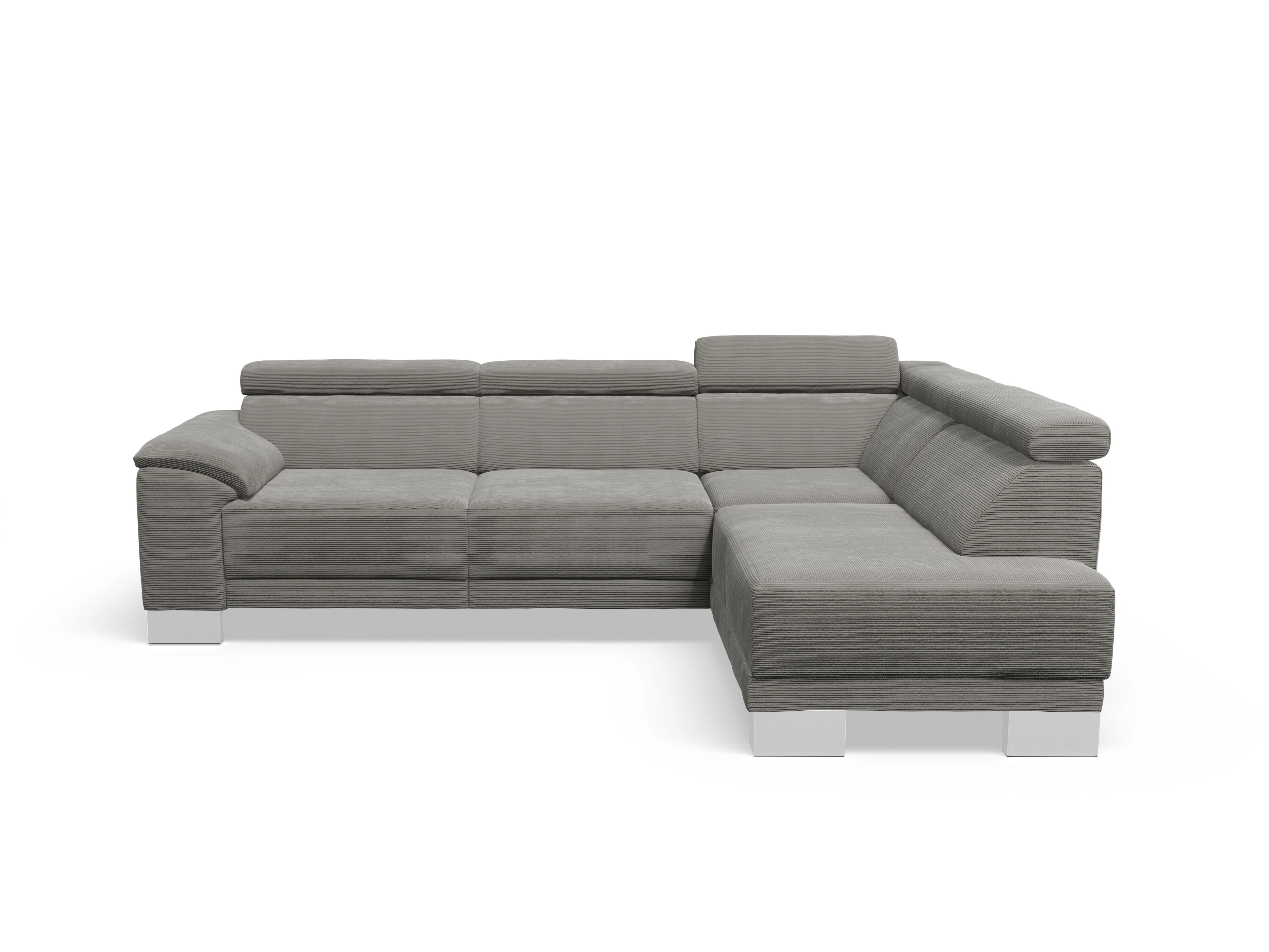 Ansicht des Produktes Antonio Ecksofa rechts Abschluss offen in Stoff Grau