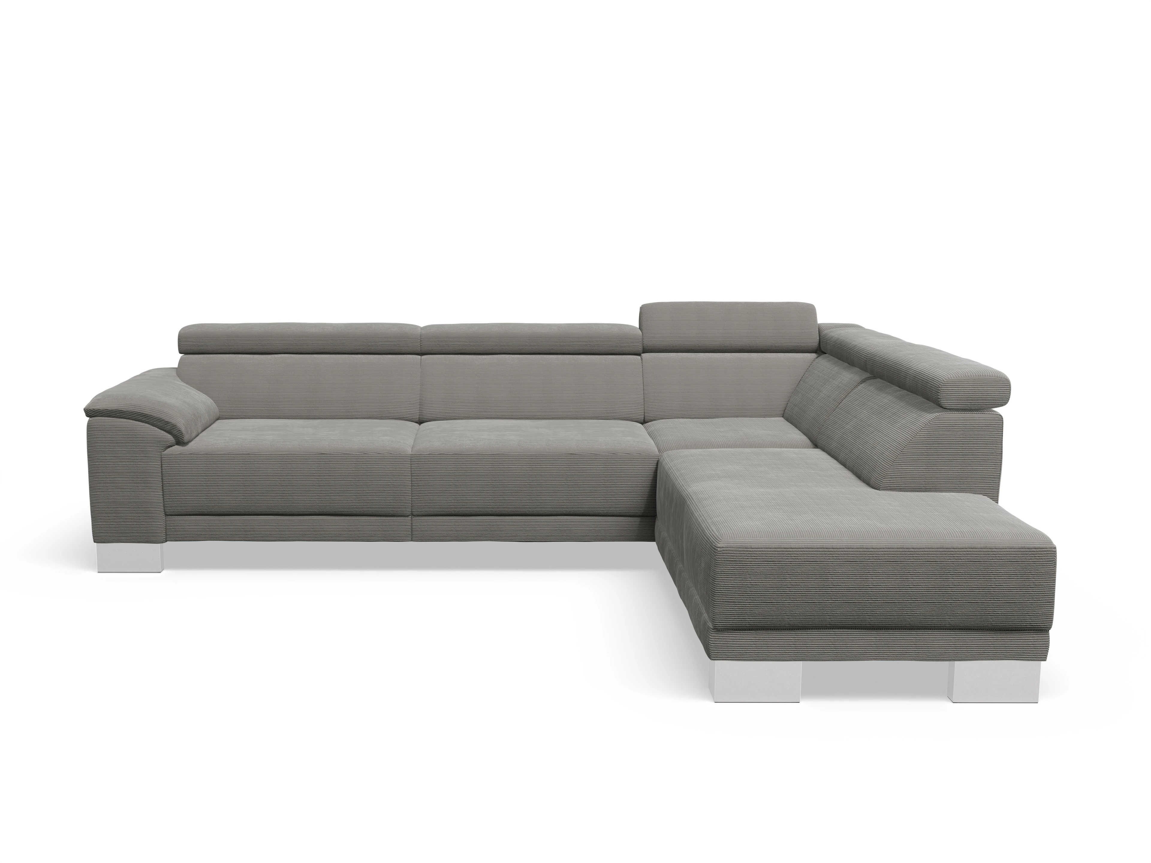 Ansicht des Produktes Antonio Ecksofa rechts Abschluss offen in Stoff Grau