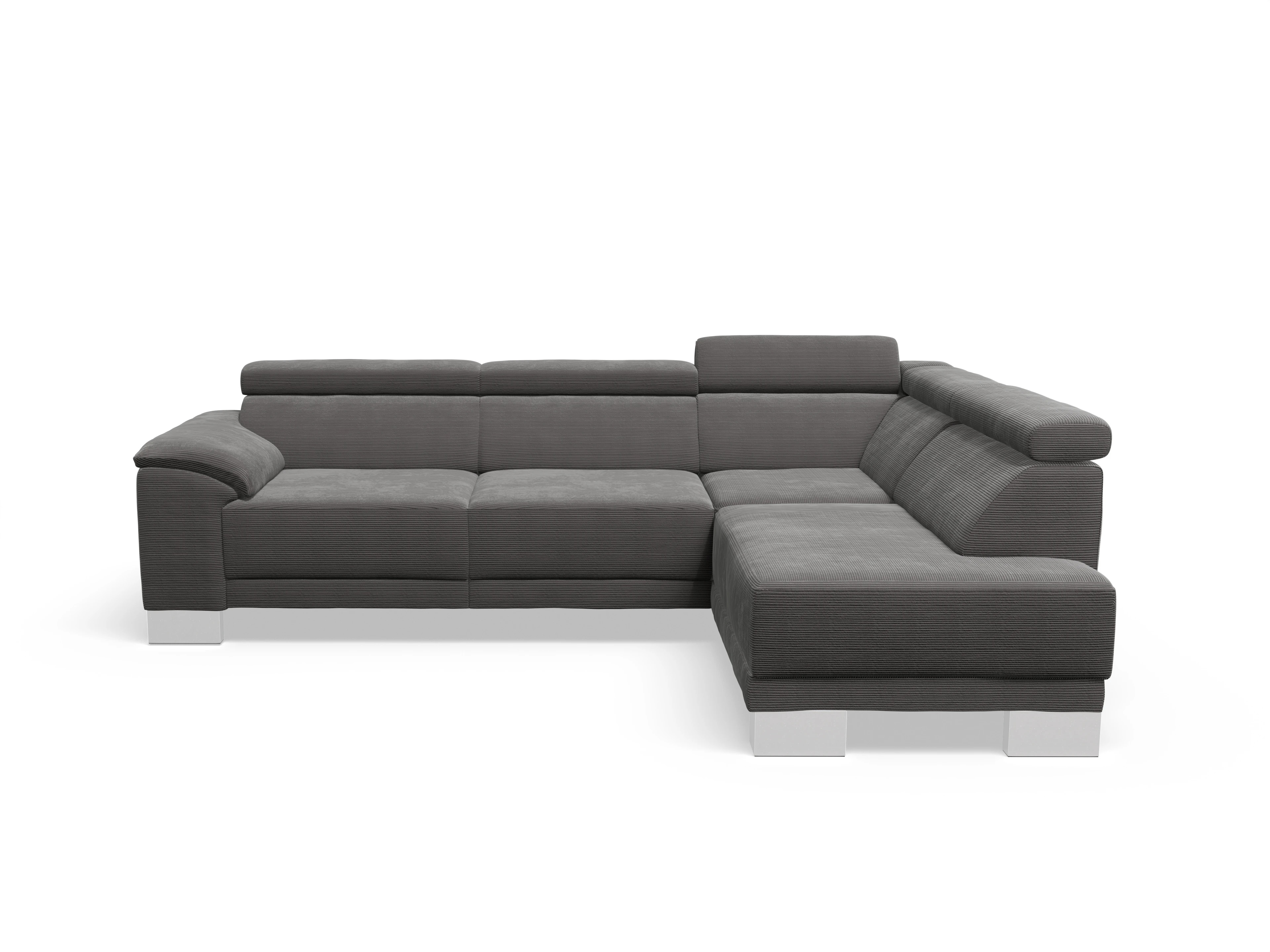 Ansicht des Produktes Antonio Ecksofa rechts Abschluss offen in Stoff Grau