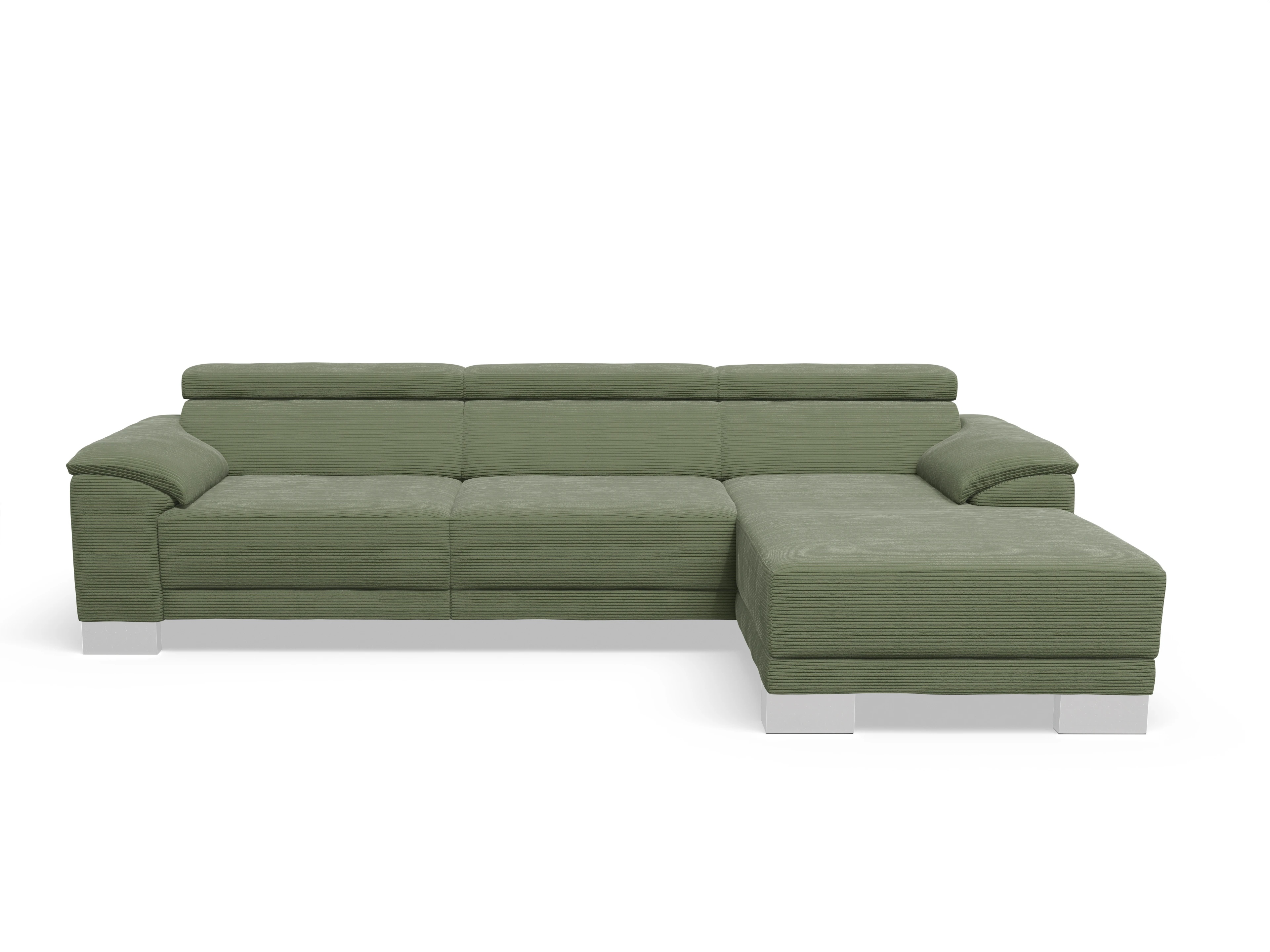 Antonio Ecksofa LO Large R Ansicht des Produktes Antonio Ecksofa rechts Abschluss offen in Stoff Grün