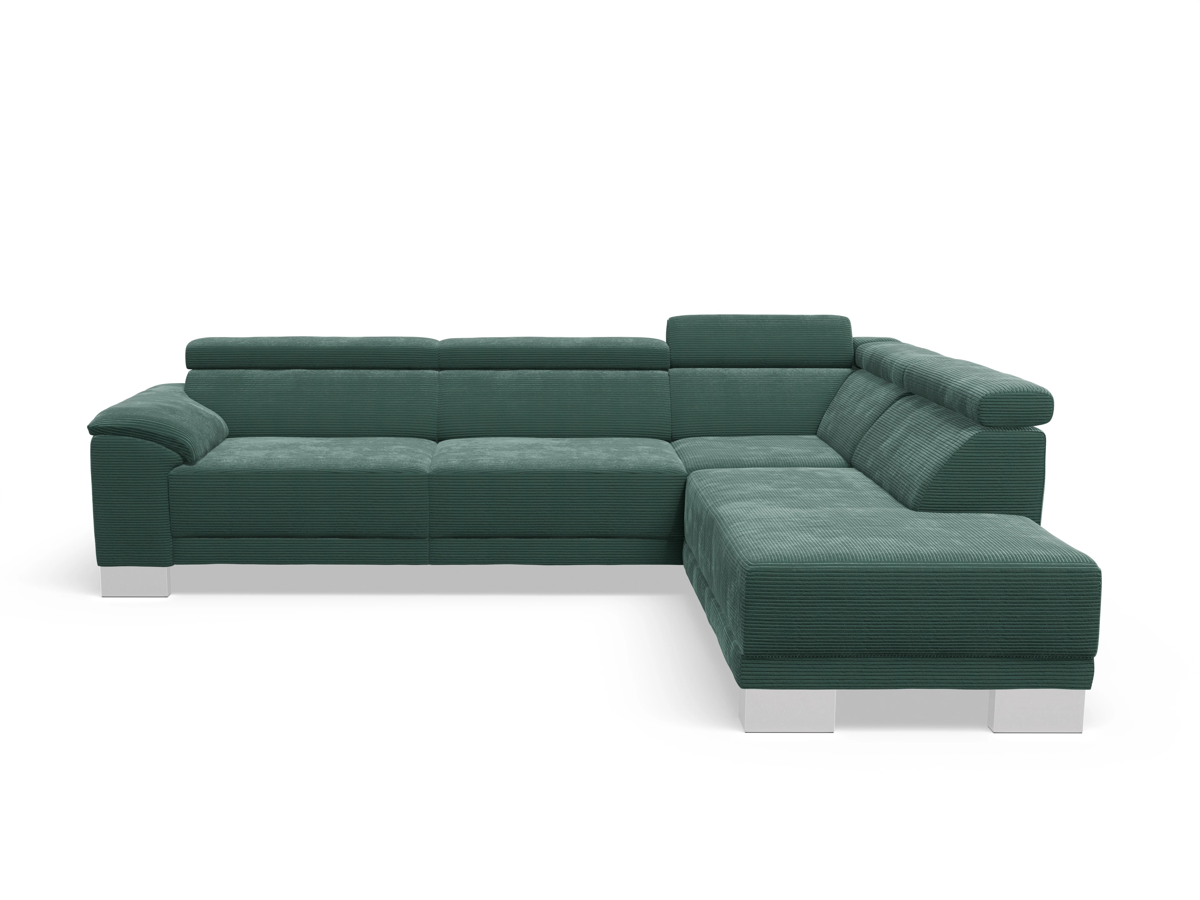 Antonio Ecksofa UM Large Plus R Ansicht des Produktes Antonio Ecksofa rechts Abschluss offen in Stoff Grün