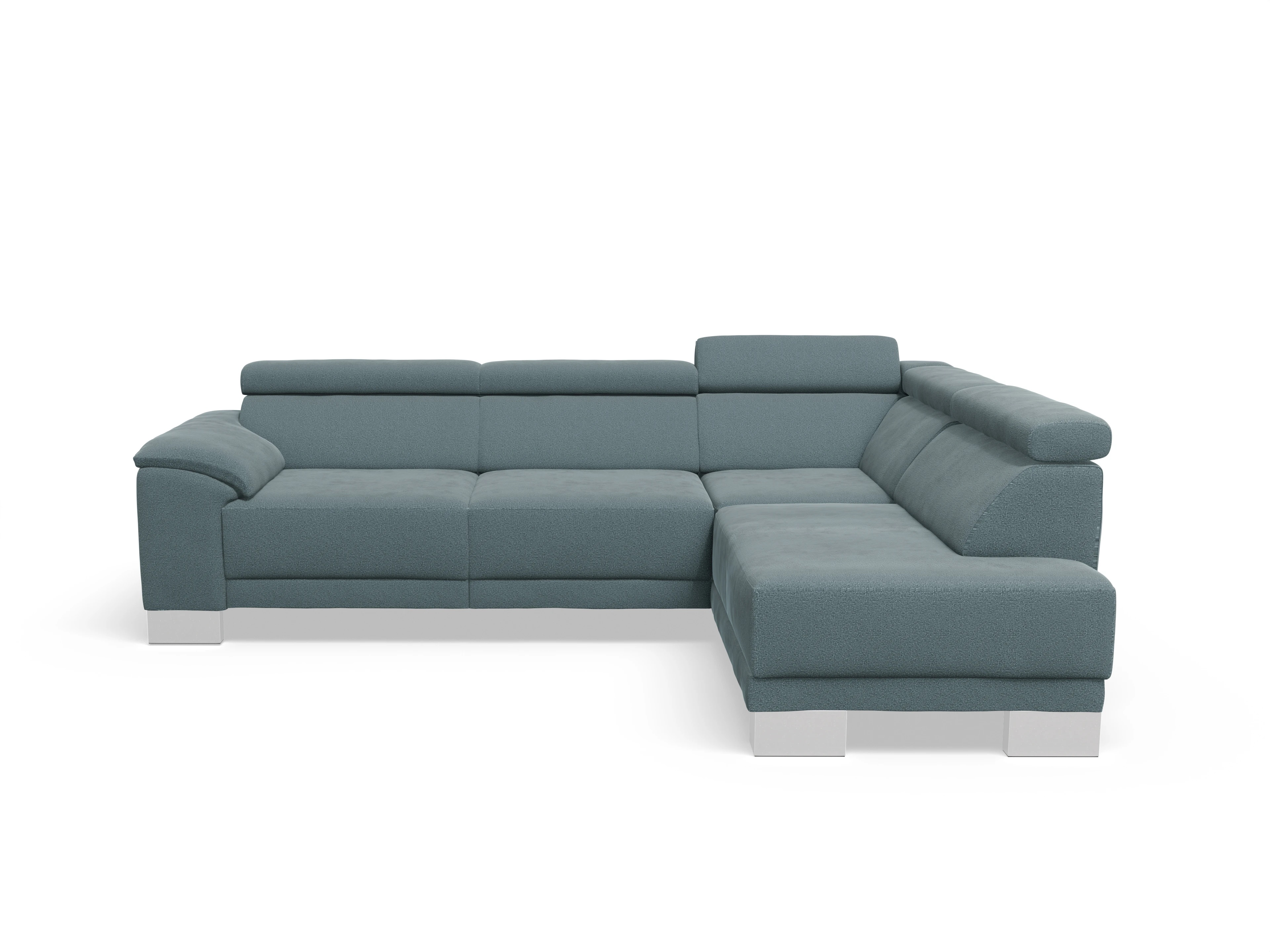 Ansicht des Produktes Antonio Ecksofa rechts Abschluss offen in Stoff Grün
