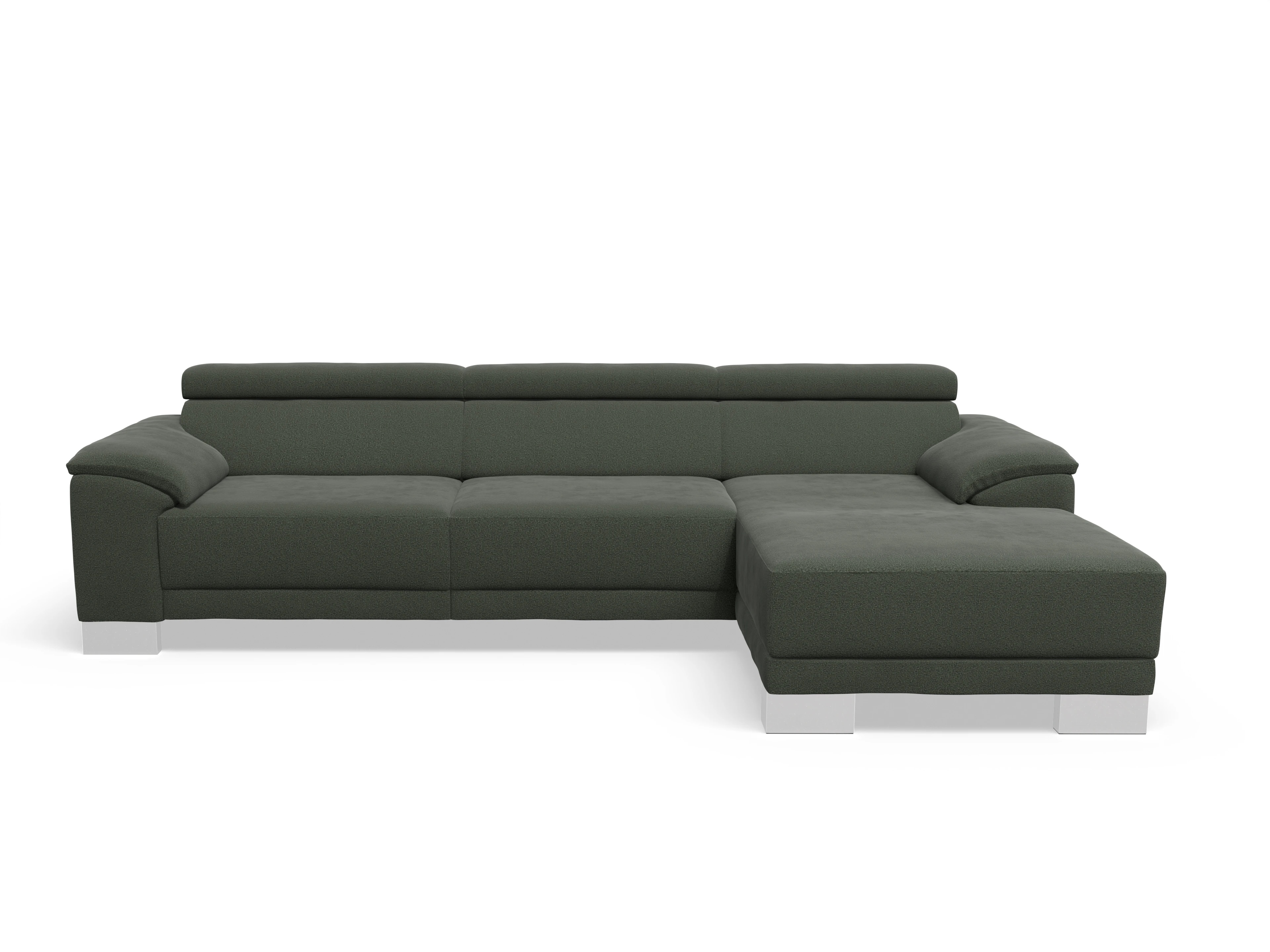 Ansicht des Produktes Antonio Ecksofa rechts Abschluss offen in Stoff Grün