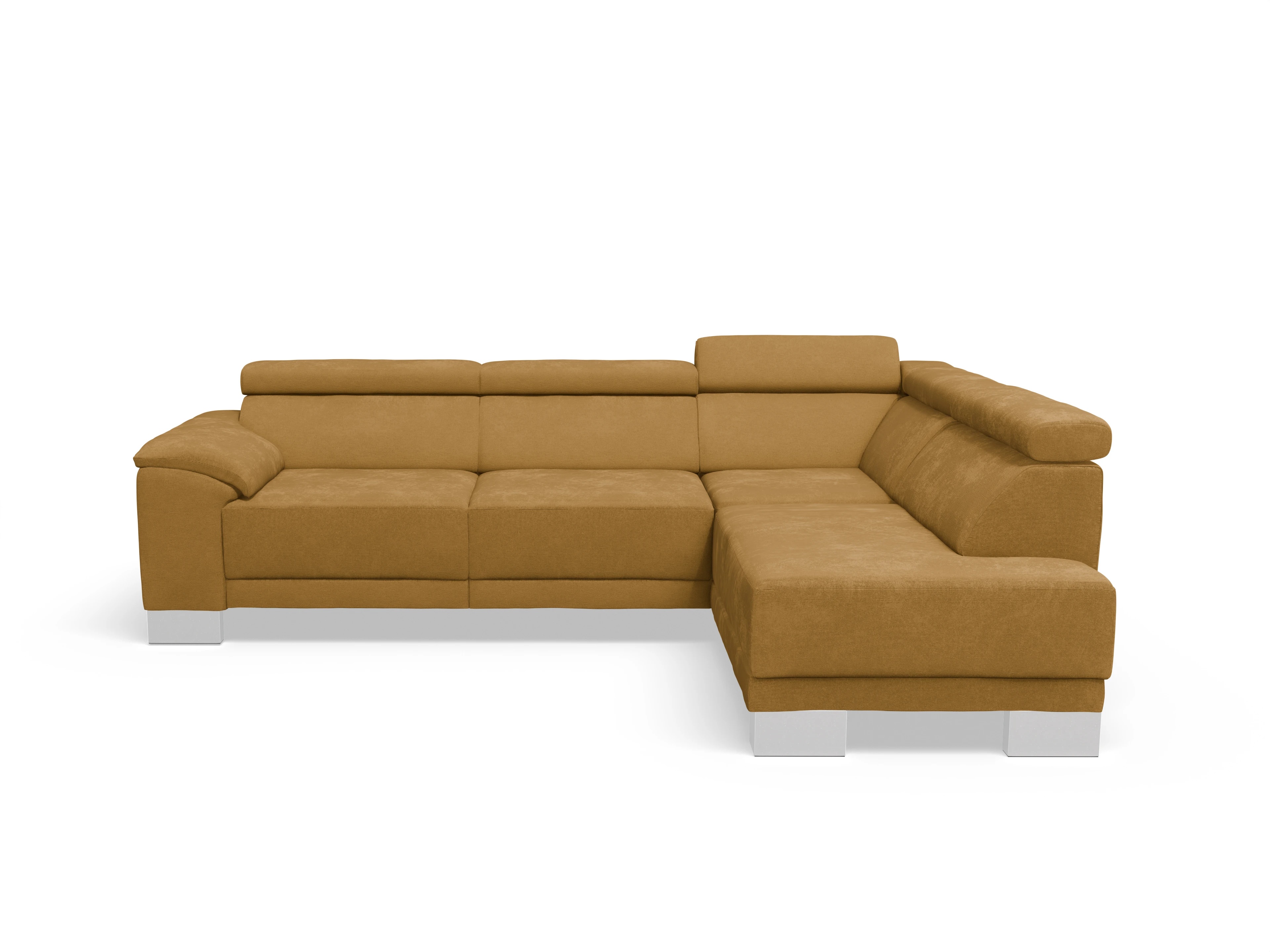 Antonio Ecksofa UM Medium R Ansicht des Produktes Antonio Ecksofa rechts Abschluss offen in Stoff Braun