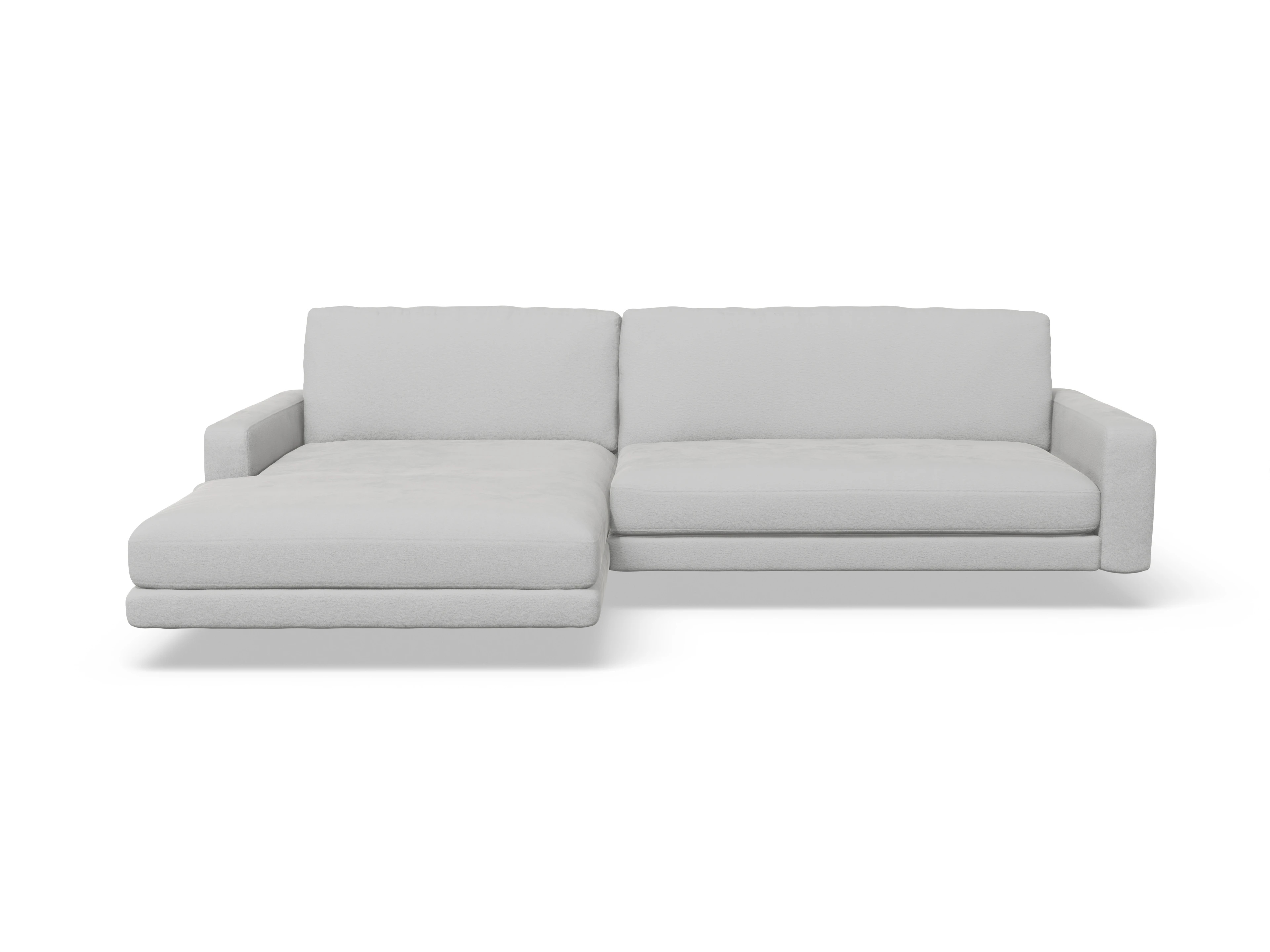 Urbana LOXL Medium L Ansicht des Produktes Urbana Ecksofa links Abschluss offen in Stoff Grau