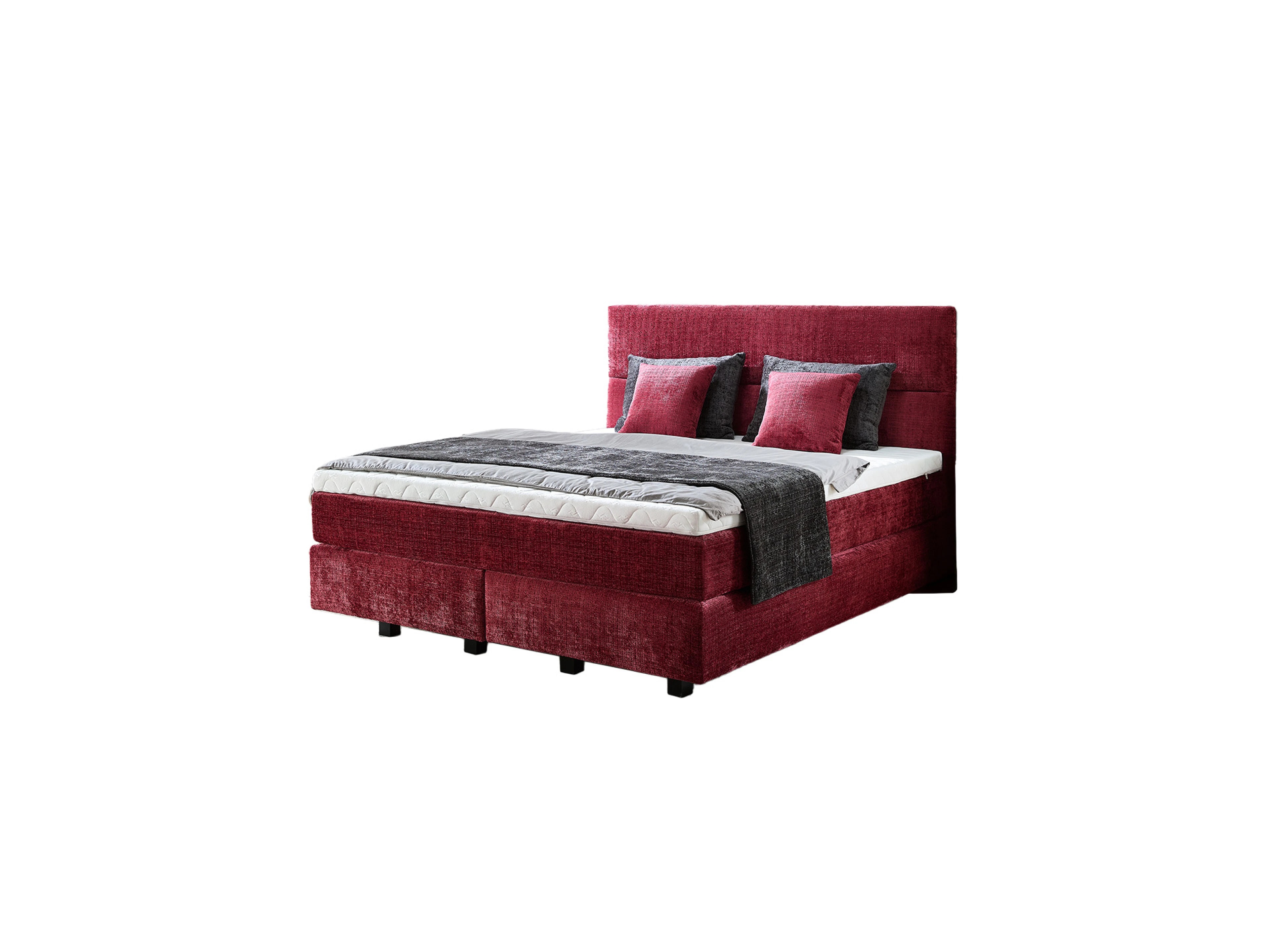 Ansicht des Produktes Premium EVO Boxspringbett in Stoff Rot