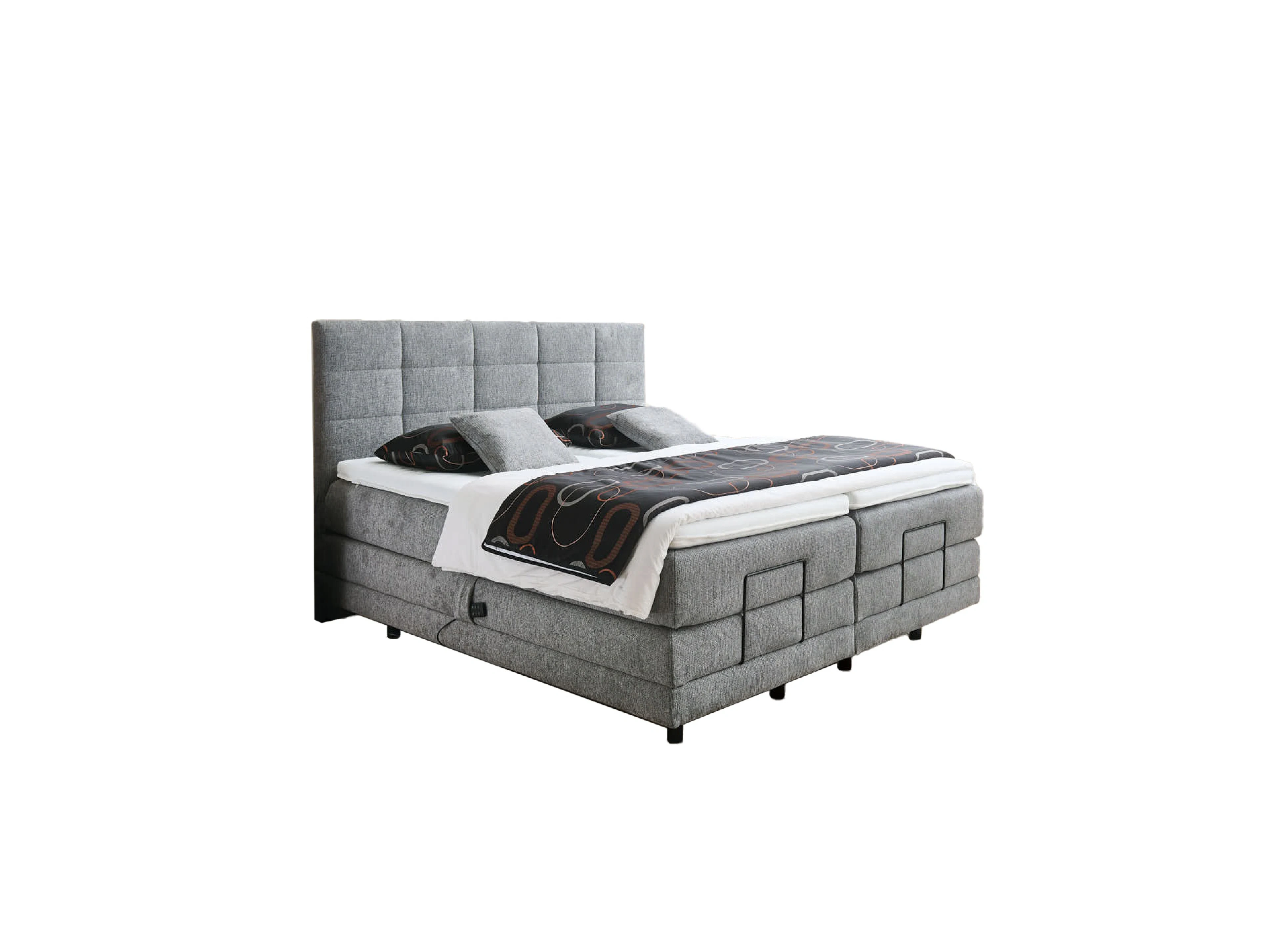 Boxspringbett BX-4000 160x200cm Ansicht des Produktes BX-4000 Boxspringbett in Stoff Grau