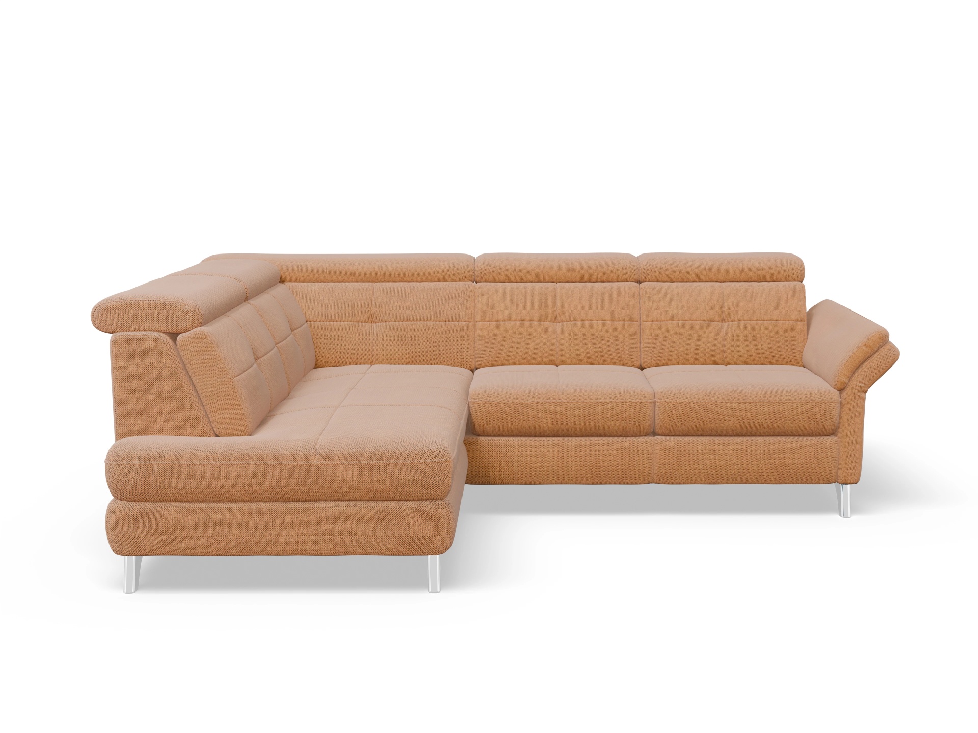 Ansicht des Produktes Alizee Ecksofa links Abschluss offen in Stoff Gelb