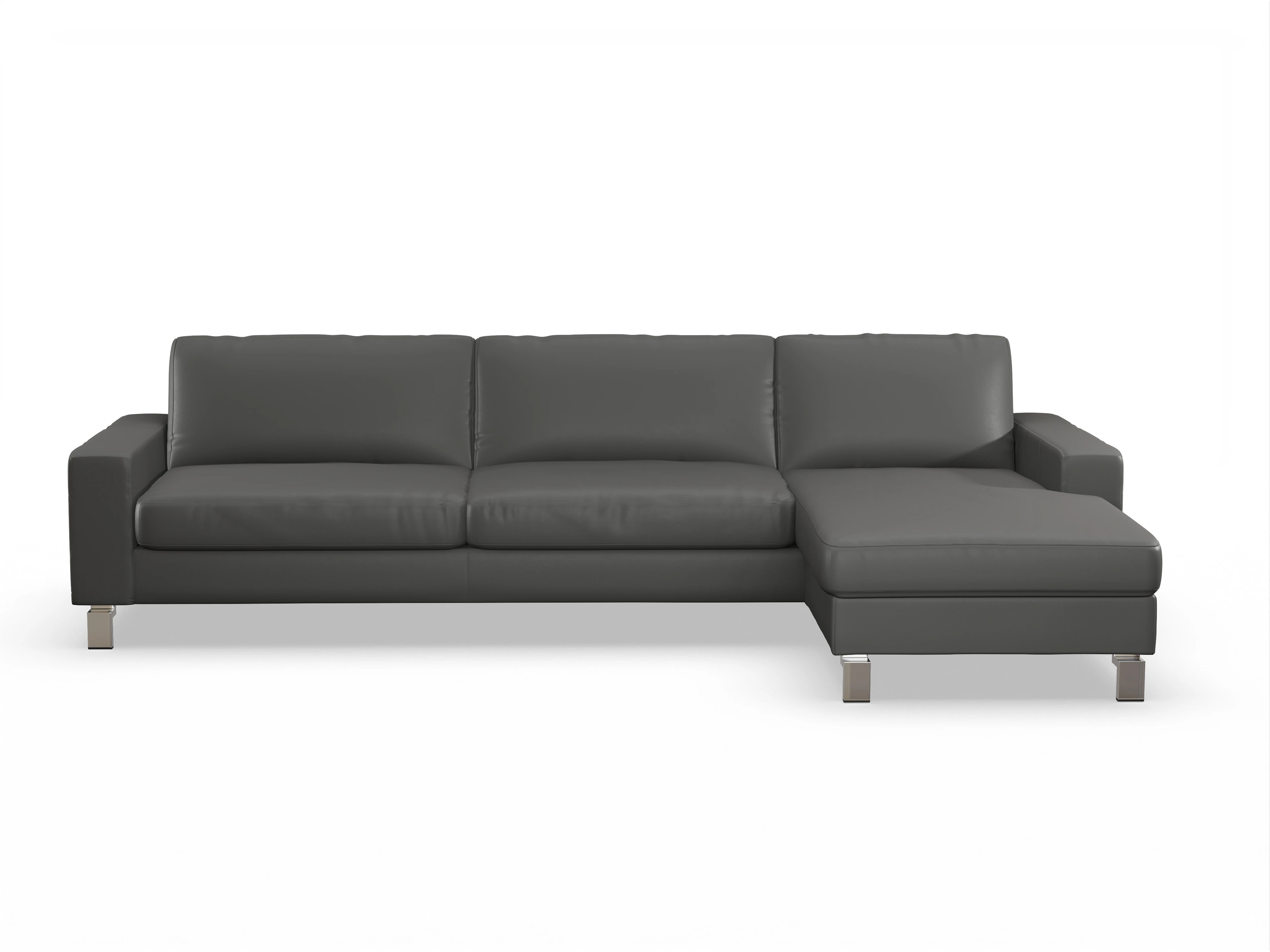 Ansicht des Produktes Indiana Ecksofa rechts Abschluss offen in Leder Grau
