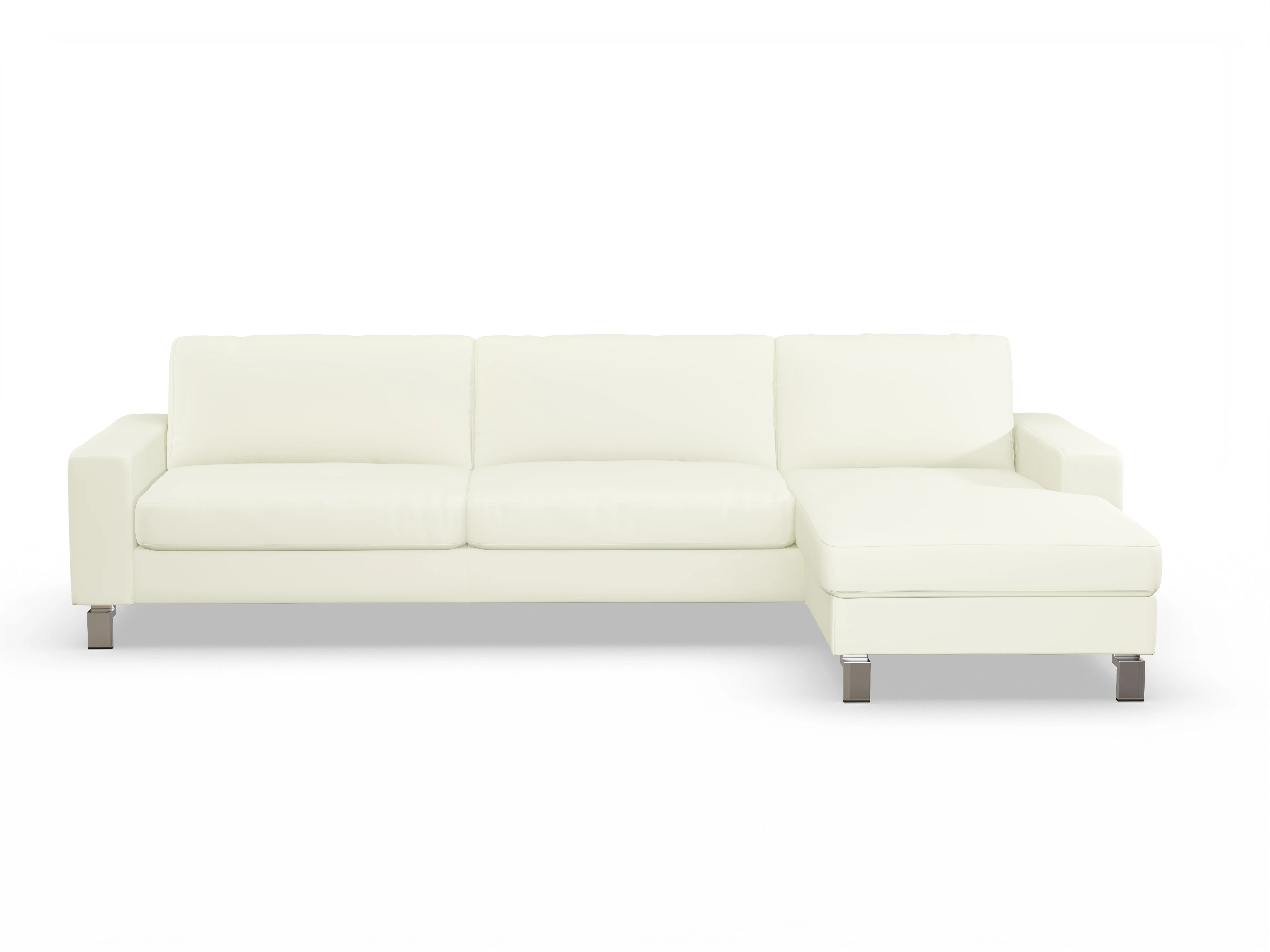 Ansicht des Produktes Indiana Ecksofa rechts Abschluss offen in Leder Weiss