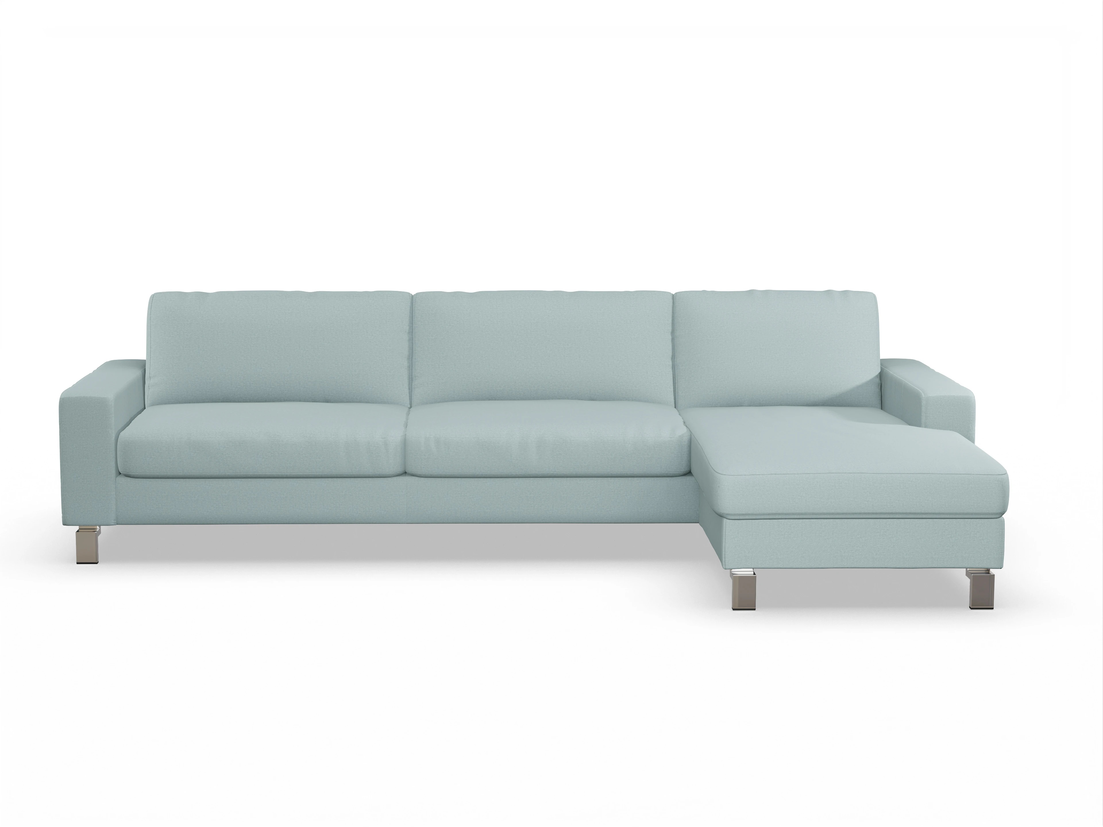 Ansicht des Produktes Indiana Ecksofa rechts Abschluss offen in Stoff Blau