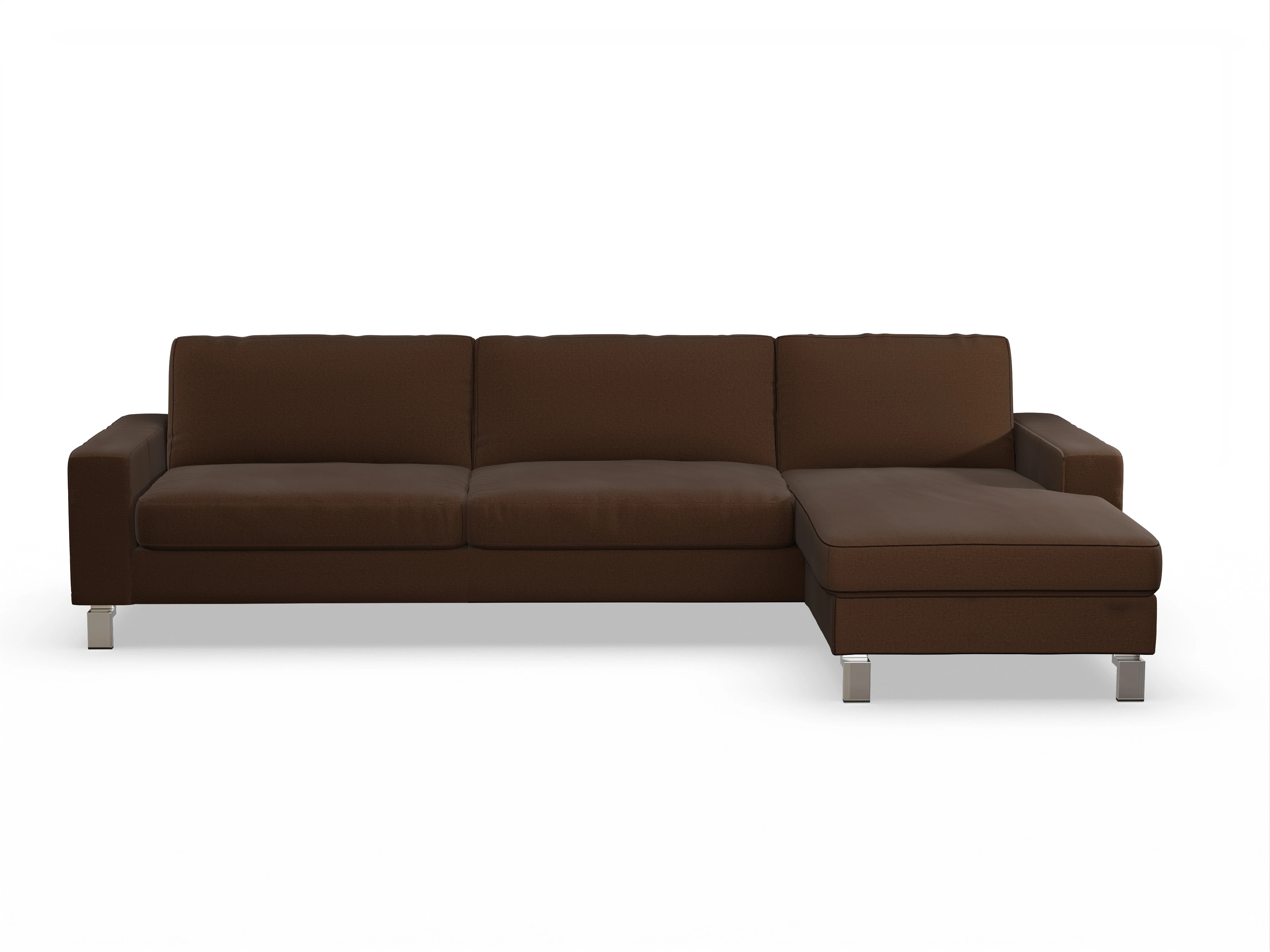 Ansicht des Produktes Indiana Ecksofa rechts Abschluss offen in Stoff Braun
