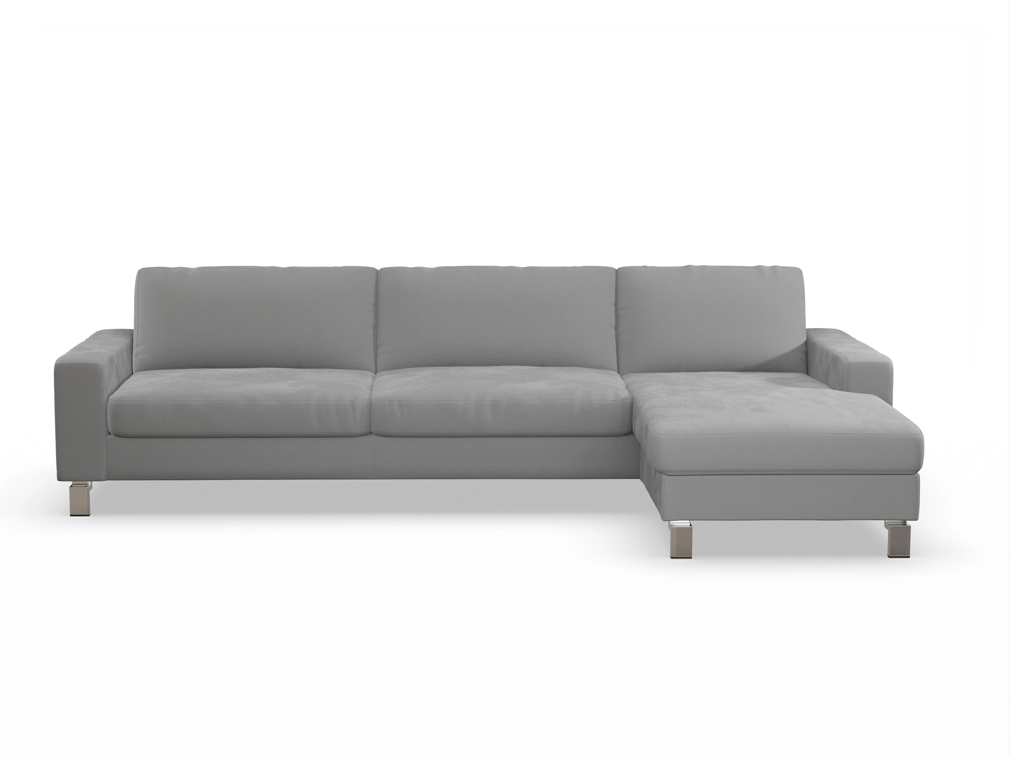 Ansicht des Produktes Indiana Ecksofa rechts Abschluss offen in Stoff Grau