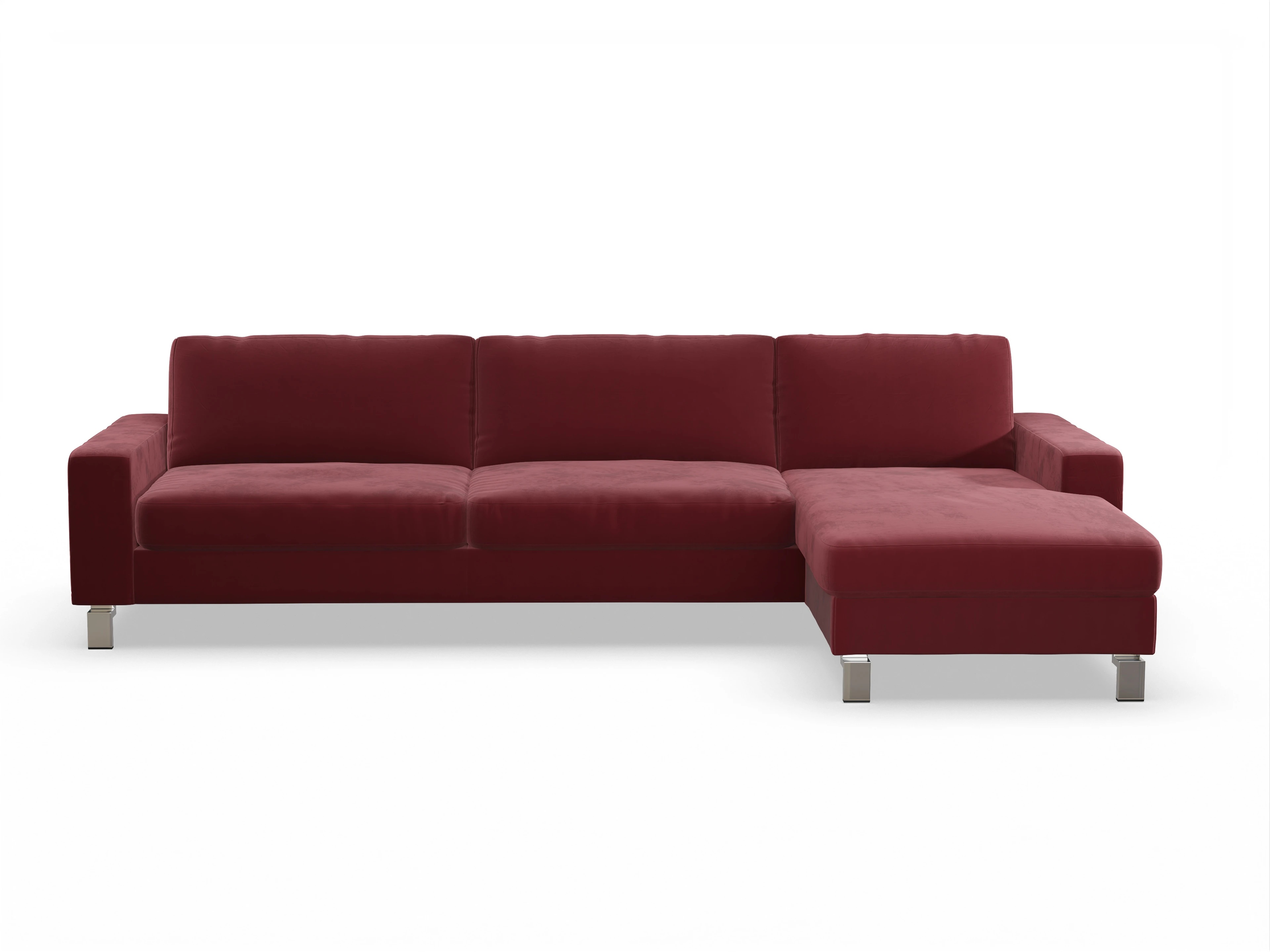 Ansicht des Produktes Indiana Ecksofa rechts Abschluss offen in Stoff Rot