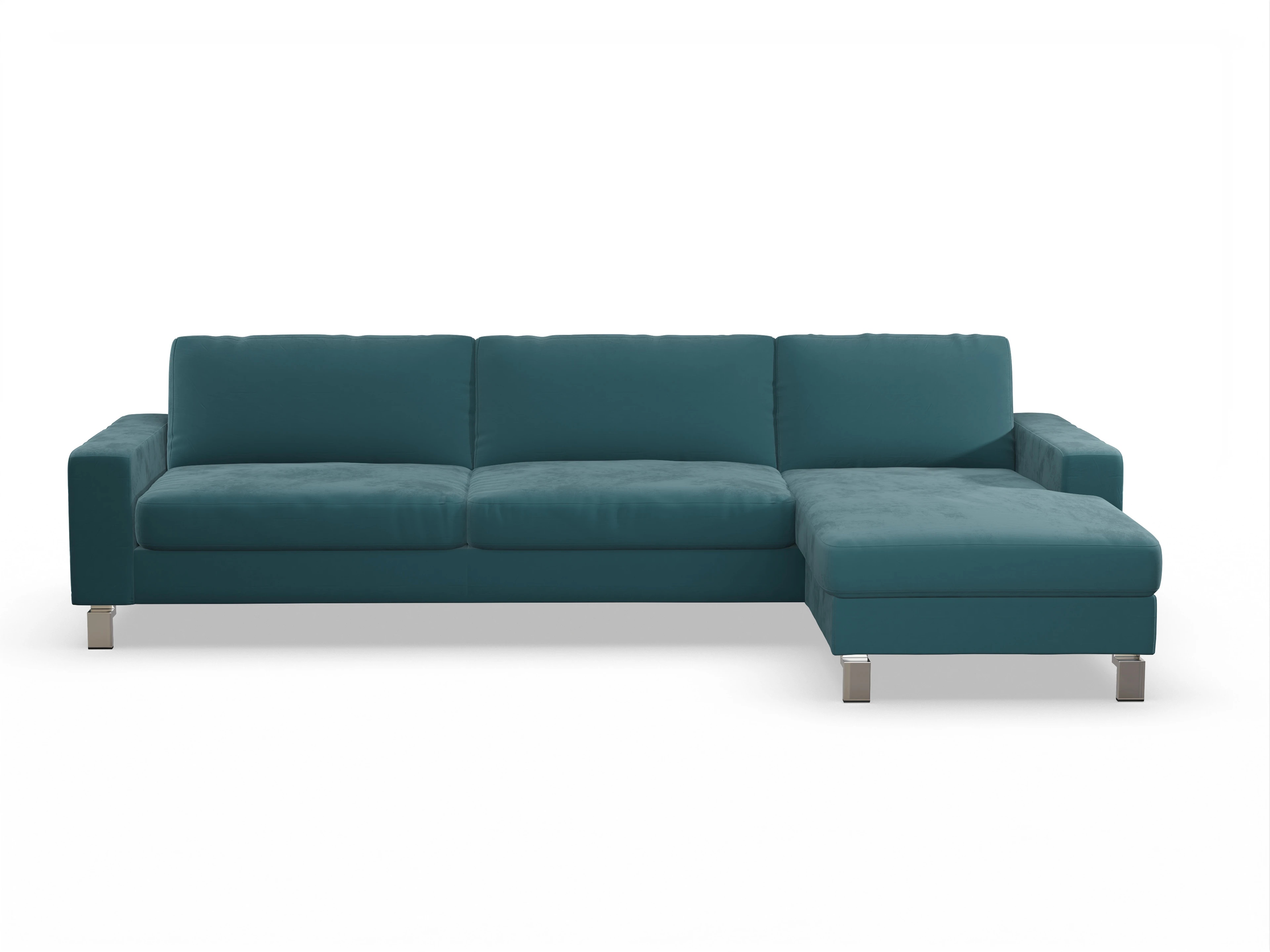 Ansicht des Produktes Indiana Ecksofa rechts Abschluss offen in Stoff Blau