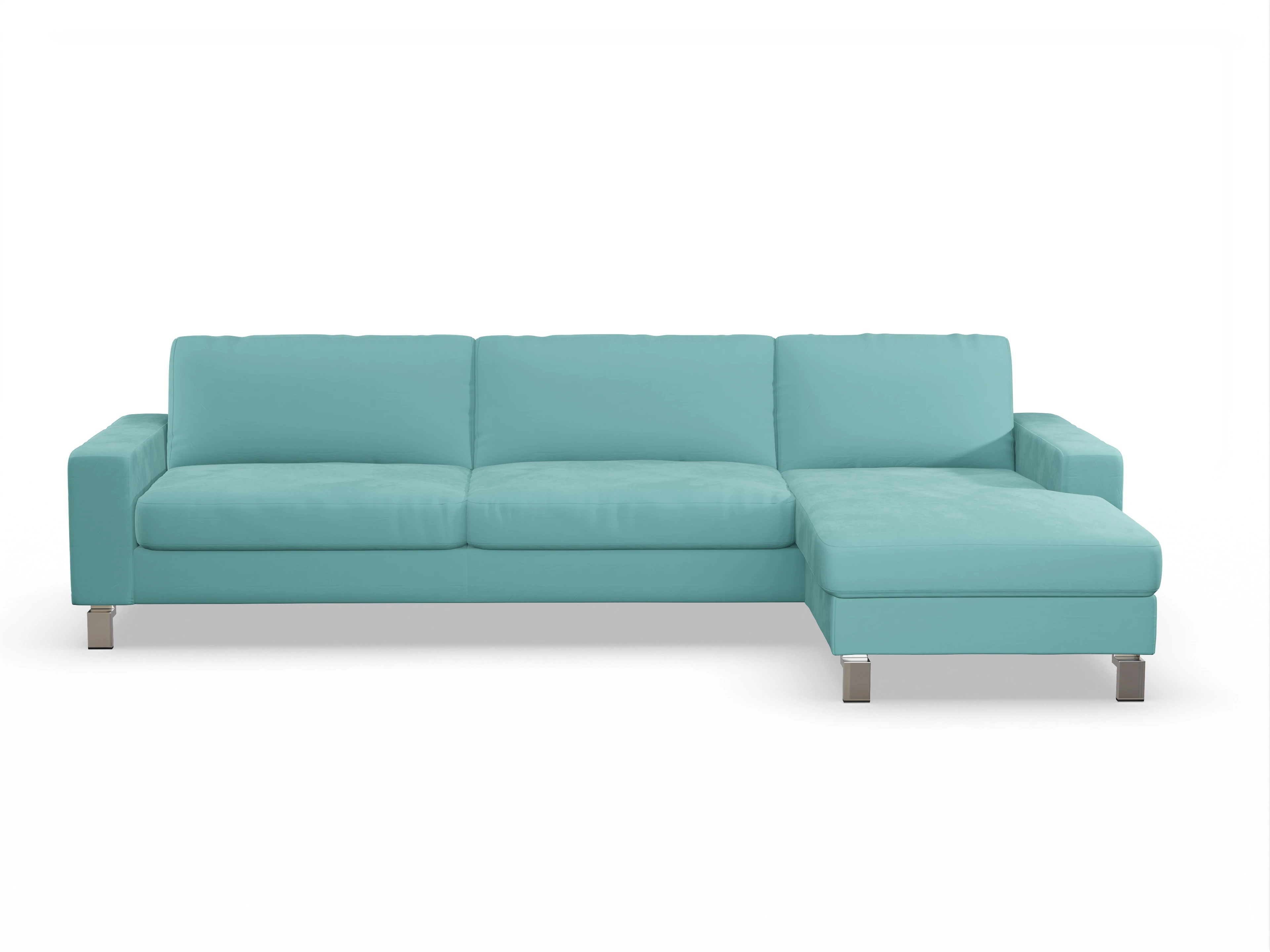 Ansicht des Produktes Indiana Ecksofa rechts Abschluss offen in Stoff Blau