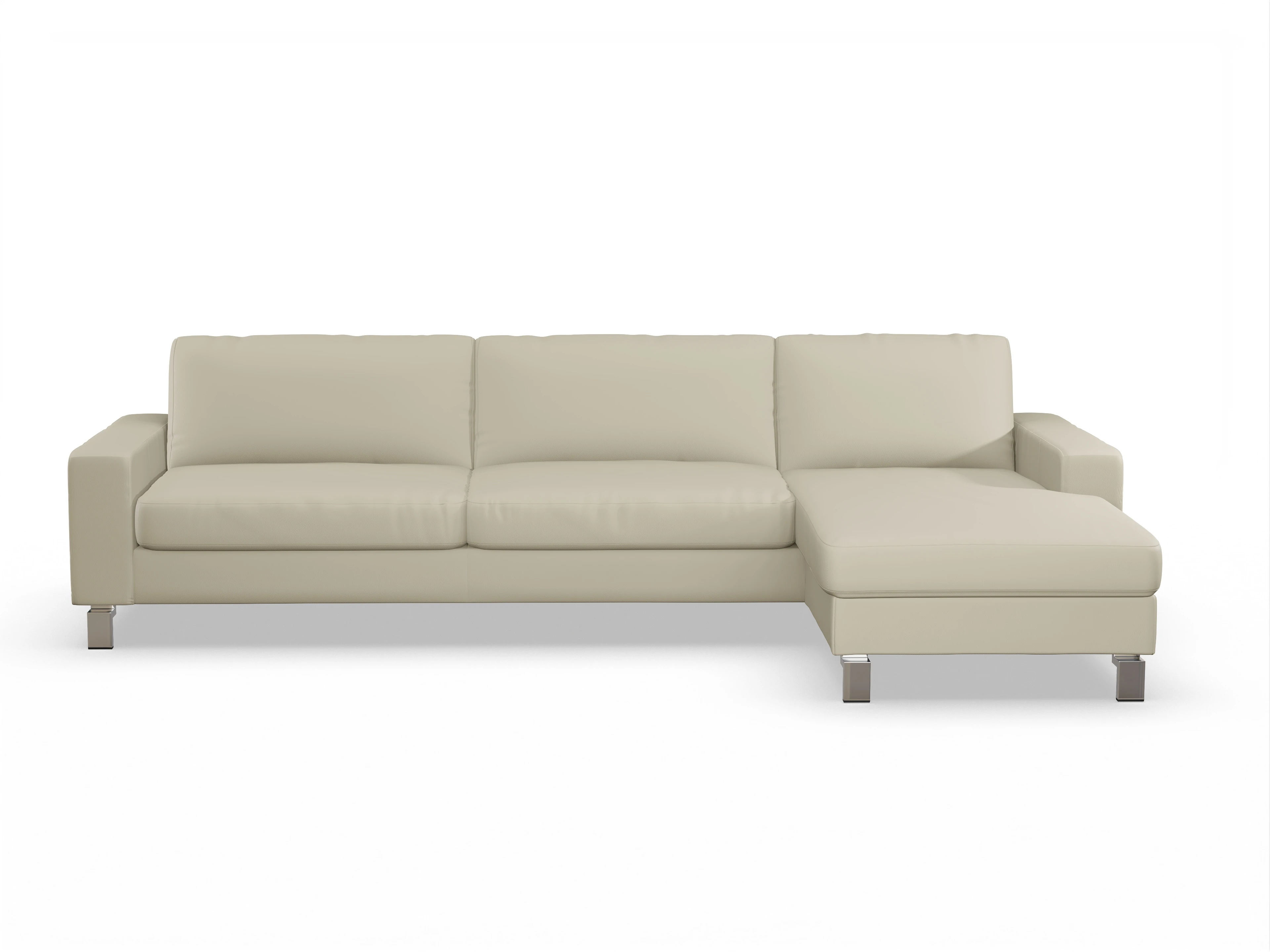 Ansicht des Produktes Indiana Ecksofa rechts Abschluss offen in Leder Beige
