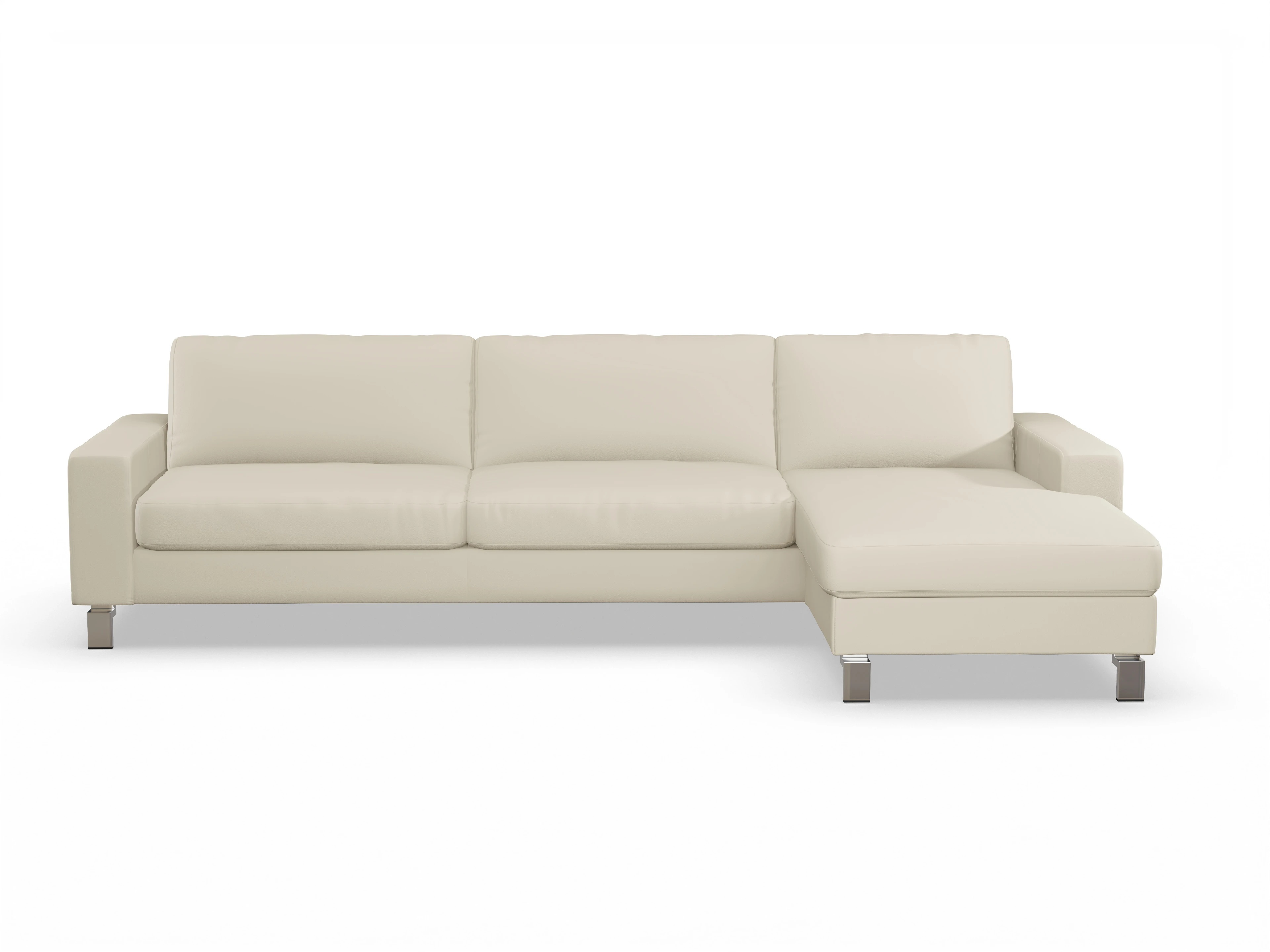 Ansicht des Produktes Indiana Ecksofa rechts Abschluss offen in Leder Beige